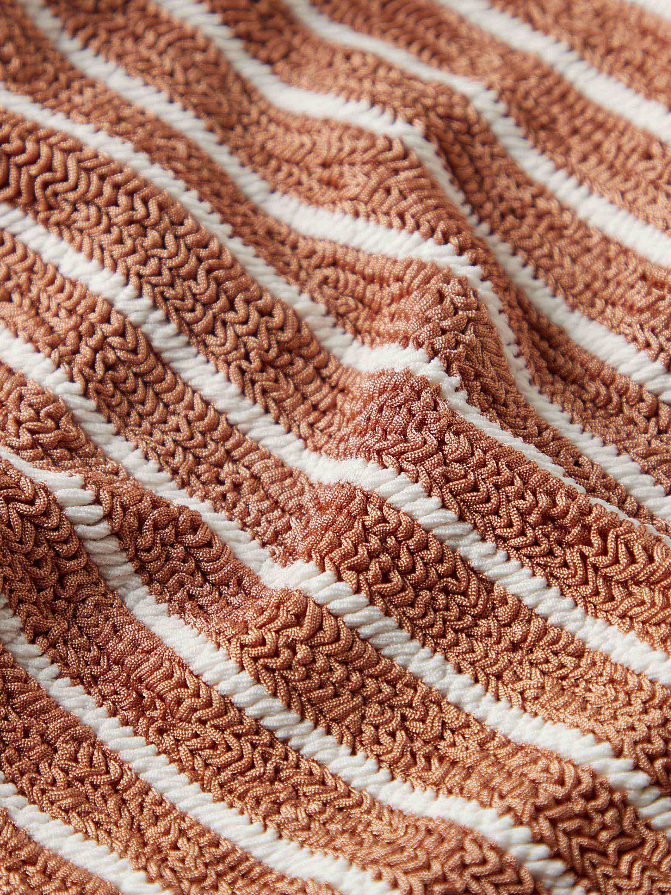 Square Neck Swim - Metallic Cocoa/White Stripe