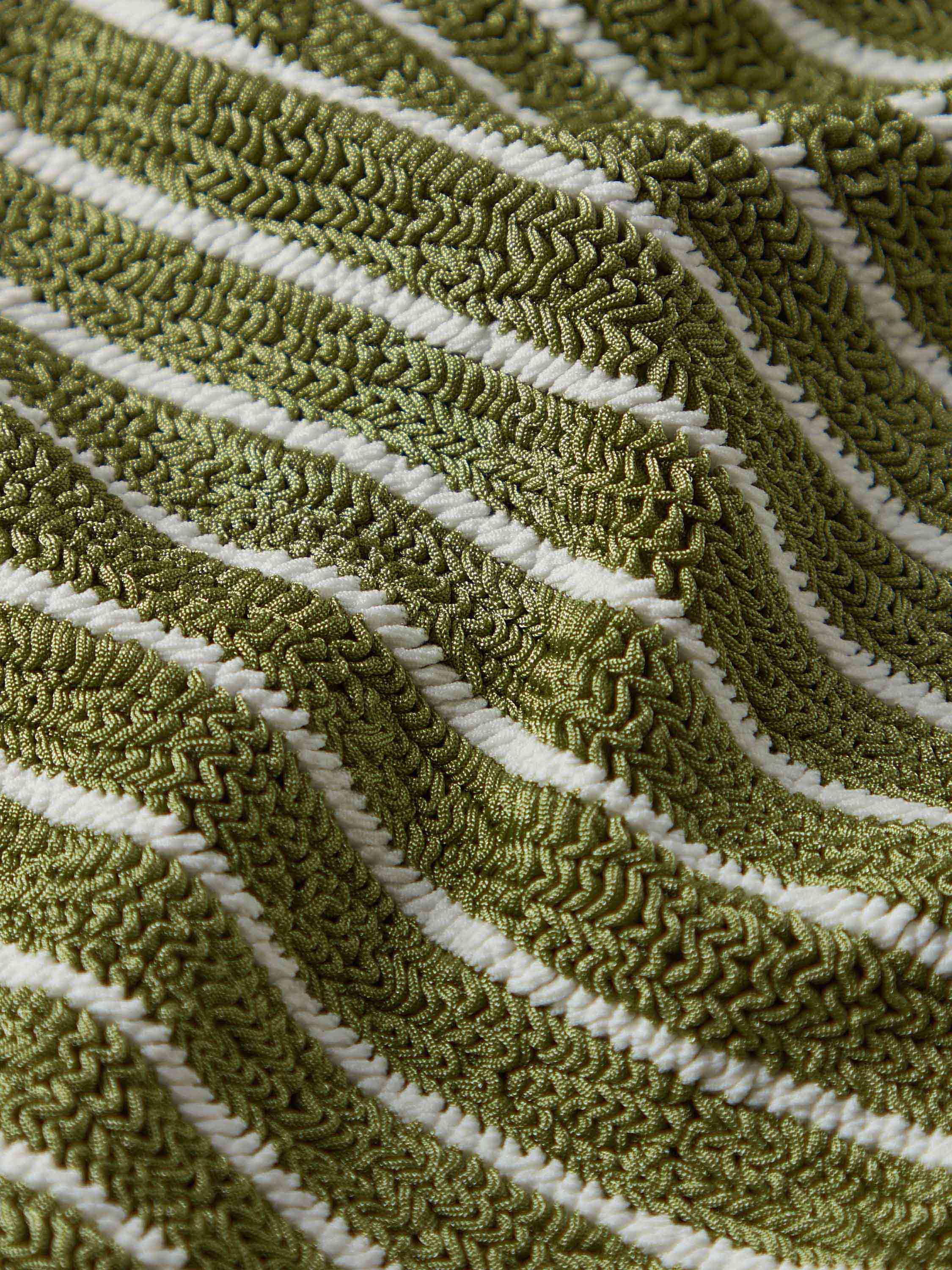 Square Neck Swim - Metallic Moss/White Stripe