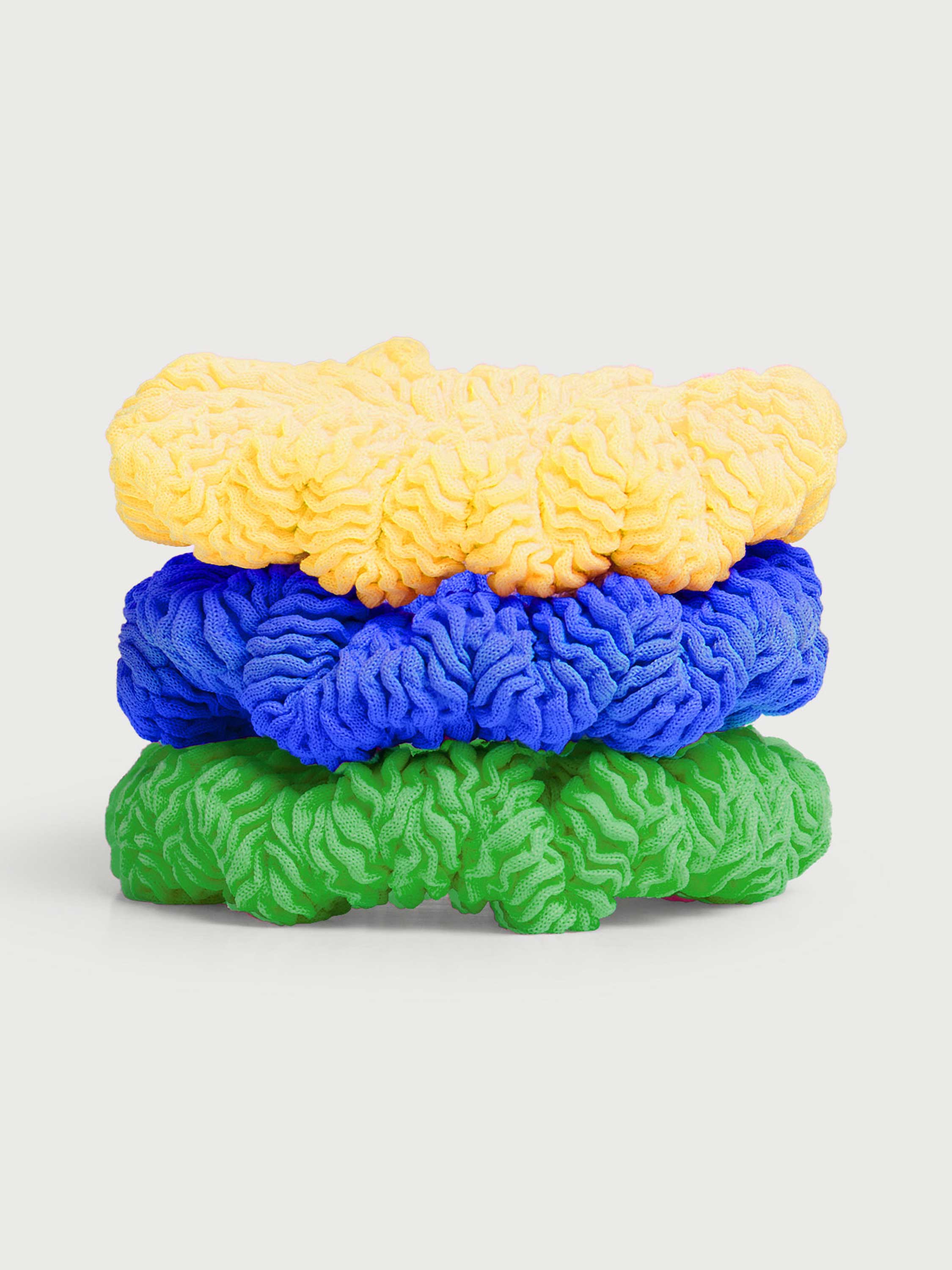 3 Pack Kids Scrunchies - Sunflower/Royal Blue/Emerald