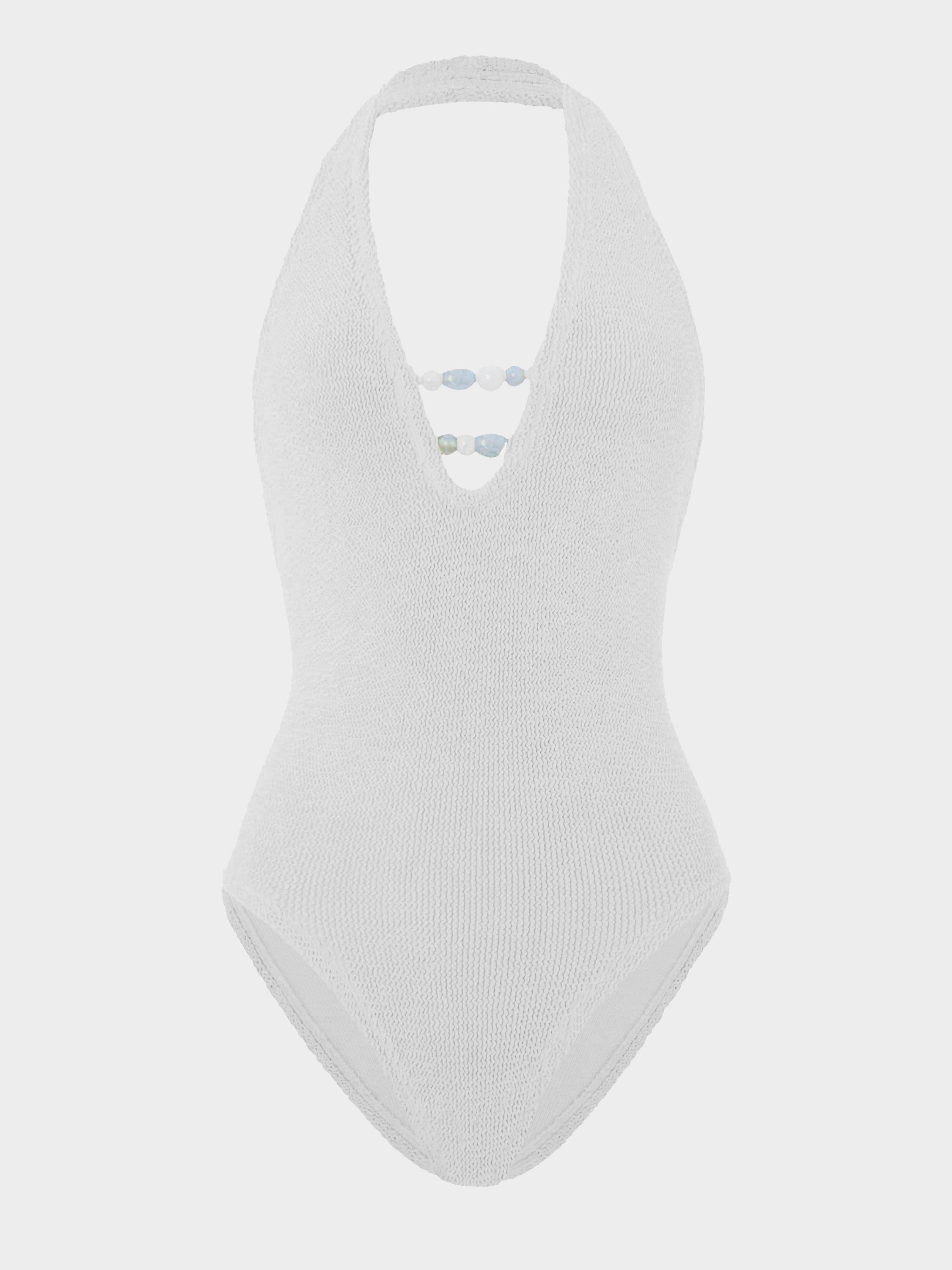 Adriana Beaded Swim - White