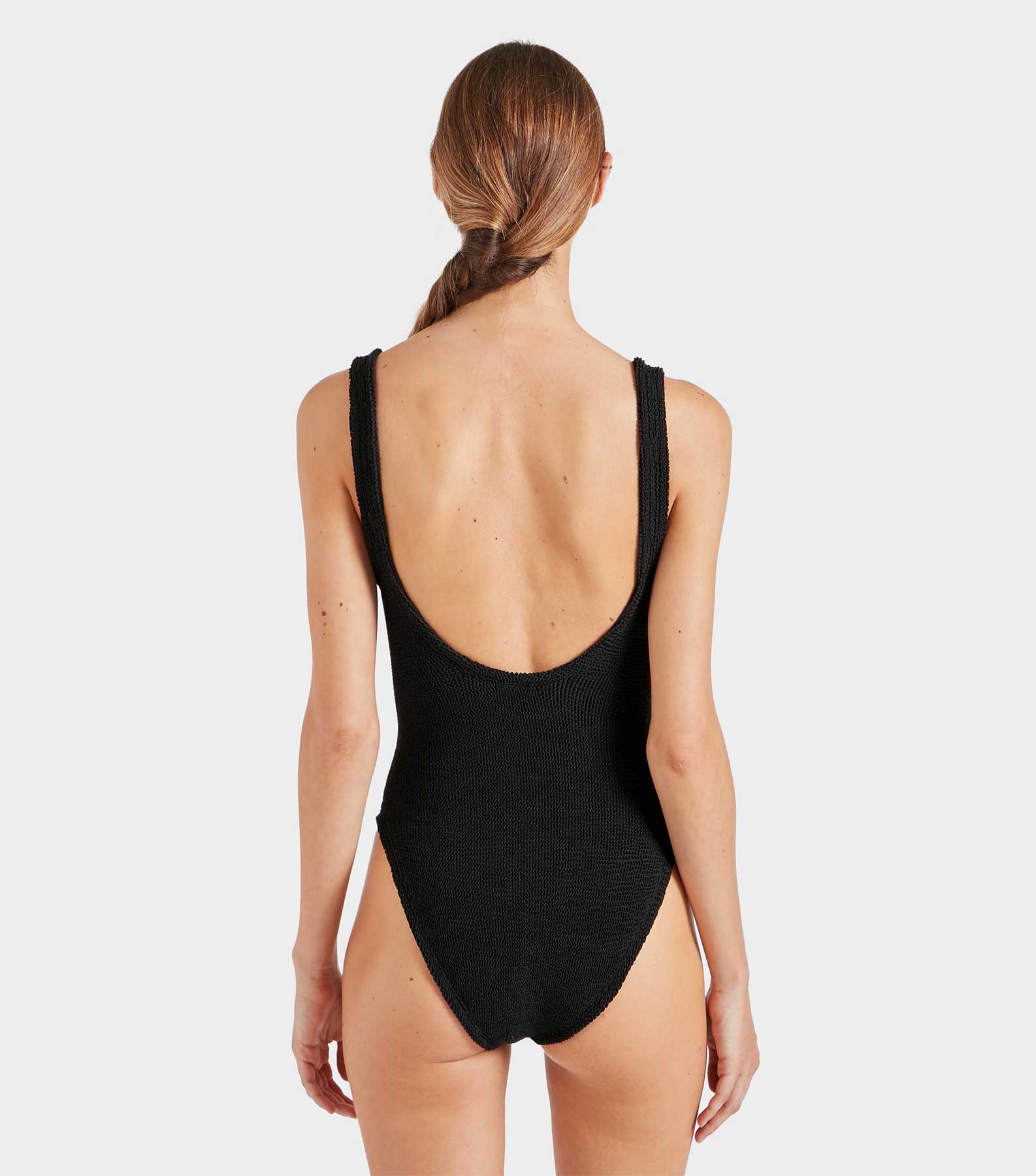 Celine Swim With Tonal Hoops - Black