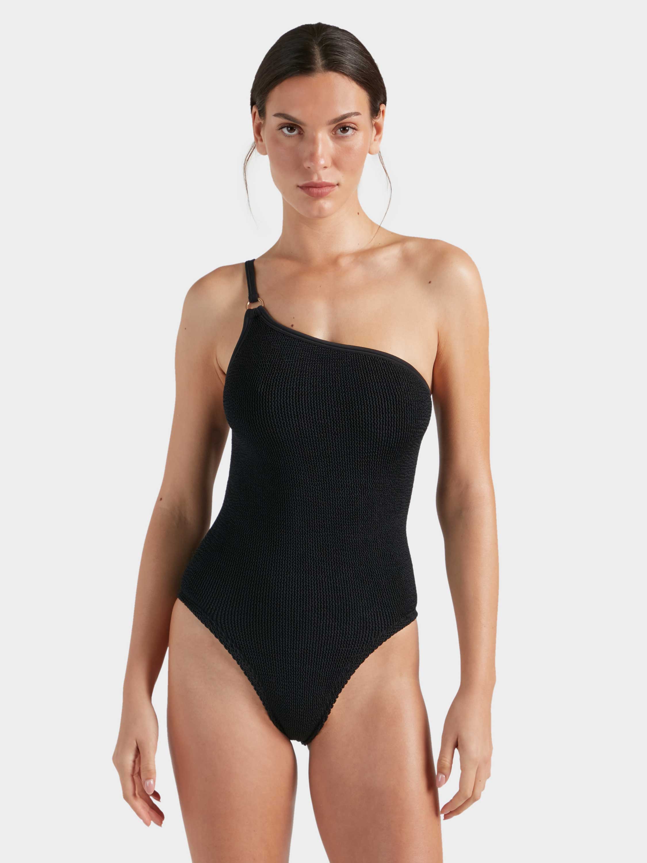 Clara With Gold Hoop Swim - Black