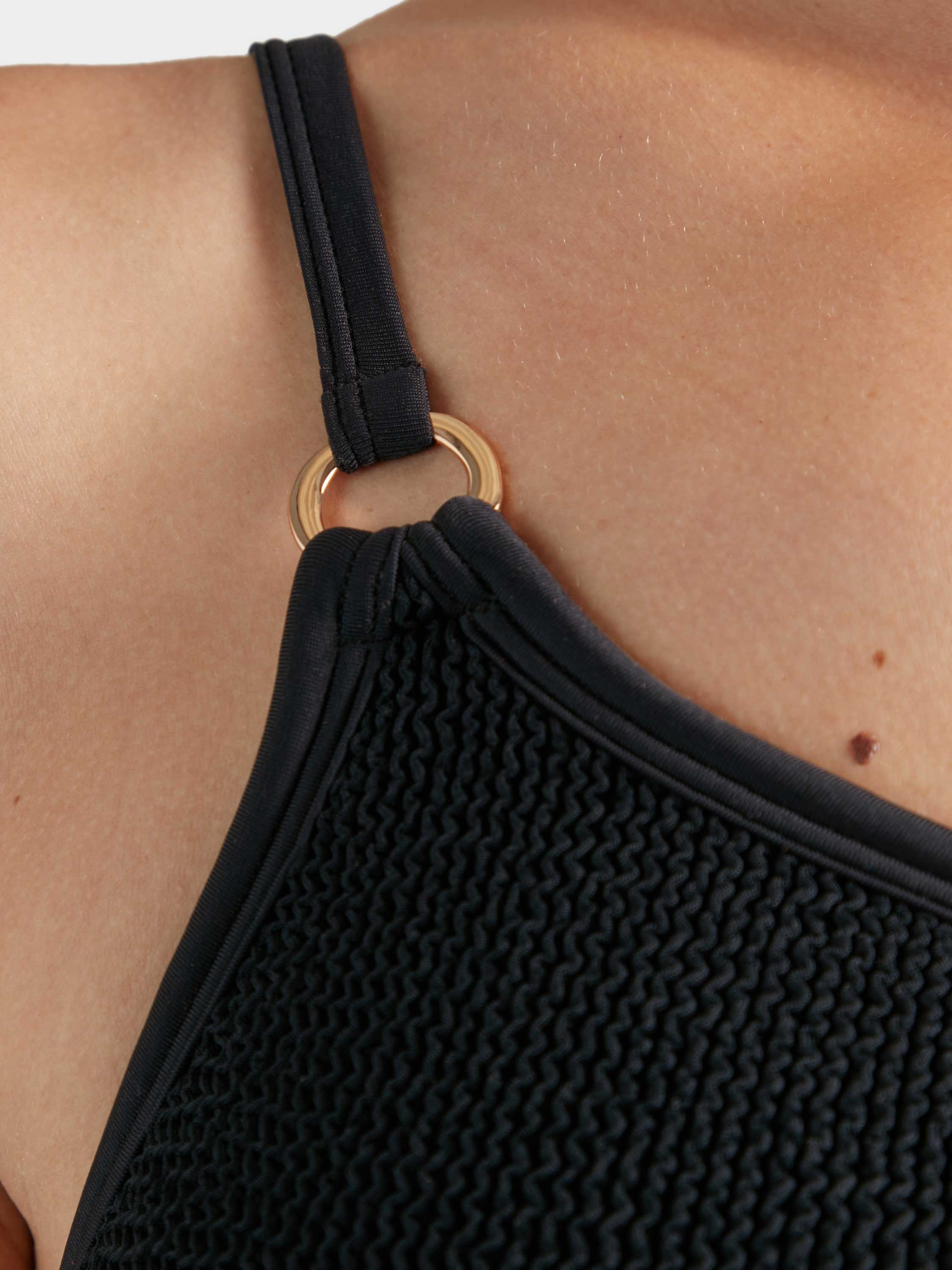 Clara With Gold Hoop Swim - Black