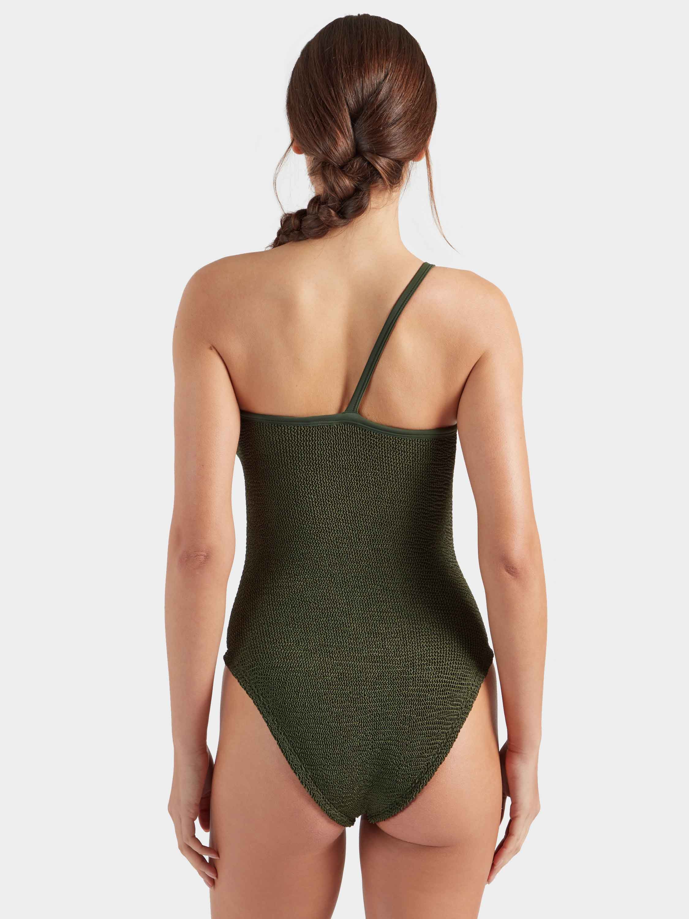 Clara With Gold Hoop Swim - Metallic Khaki