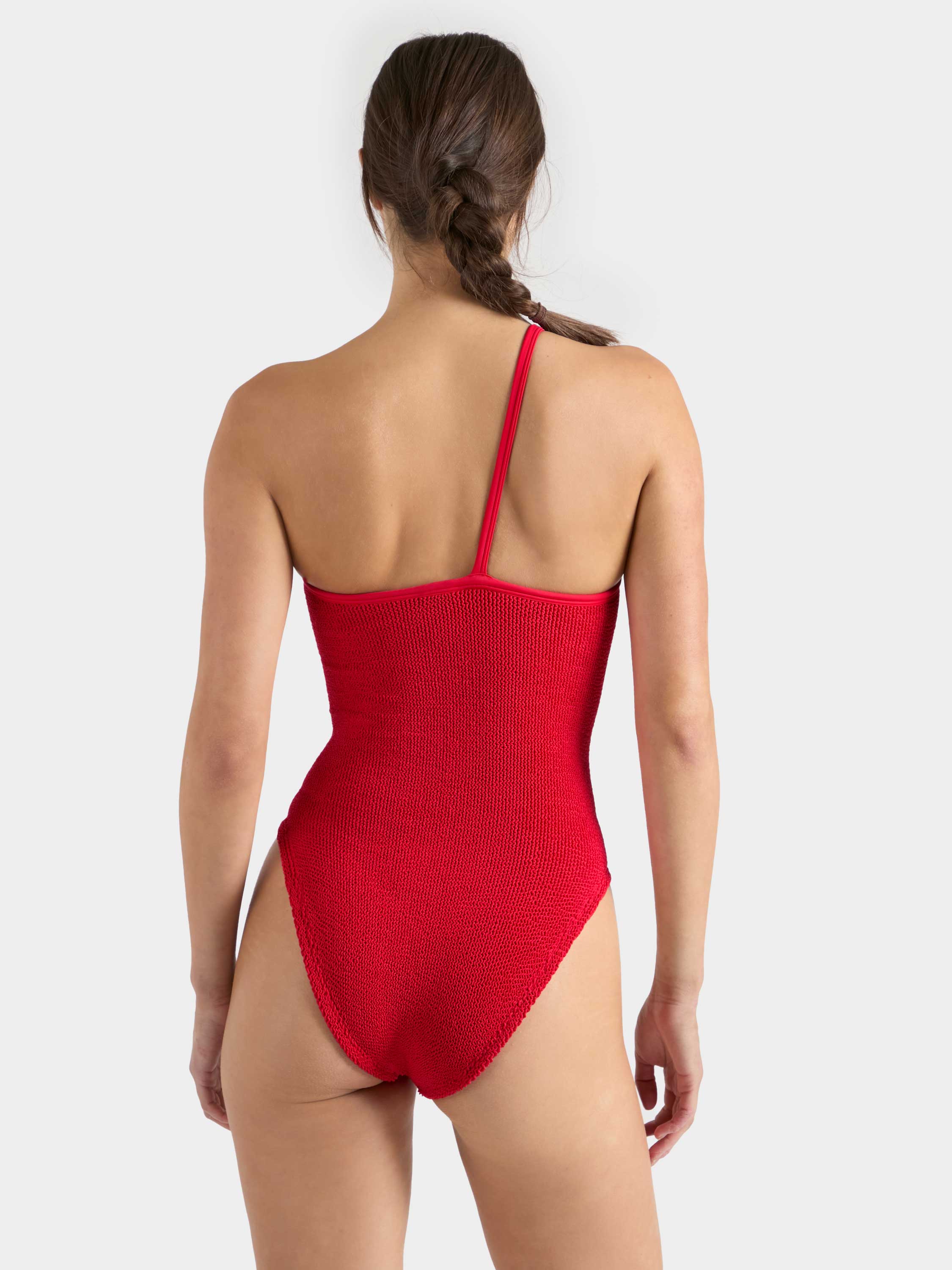 Clara With Gold Hoop Swim - Red