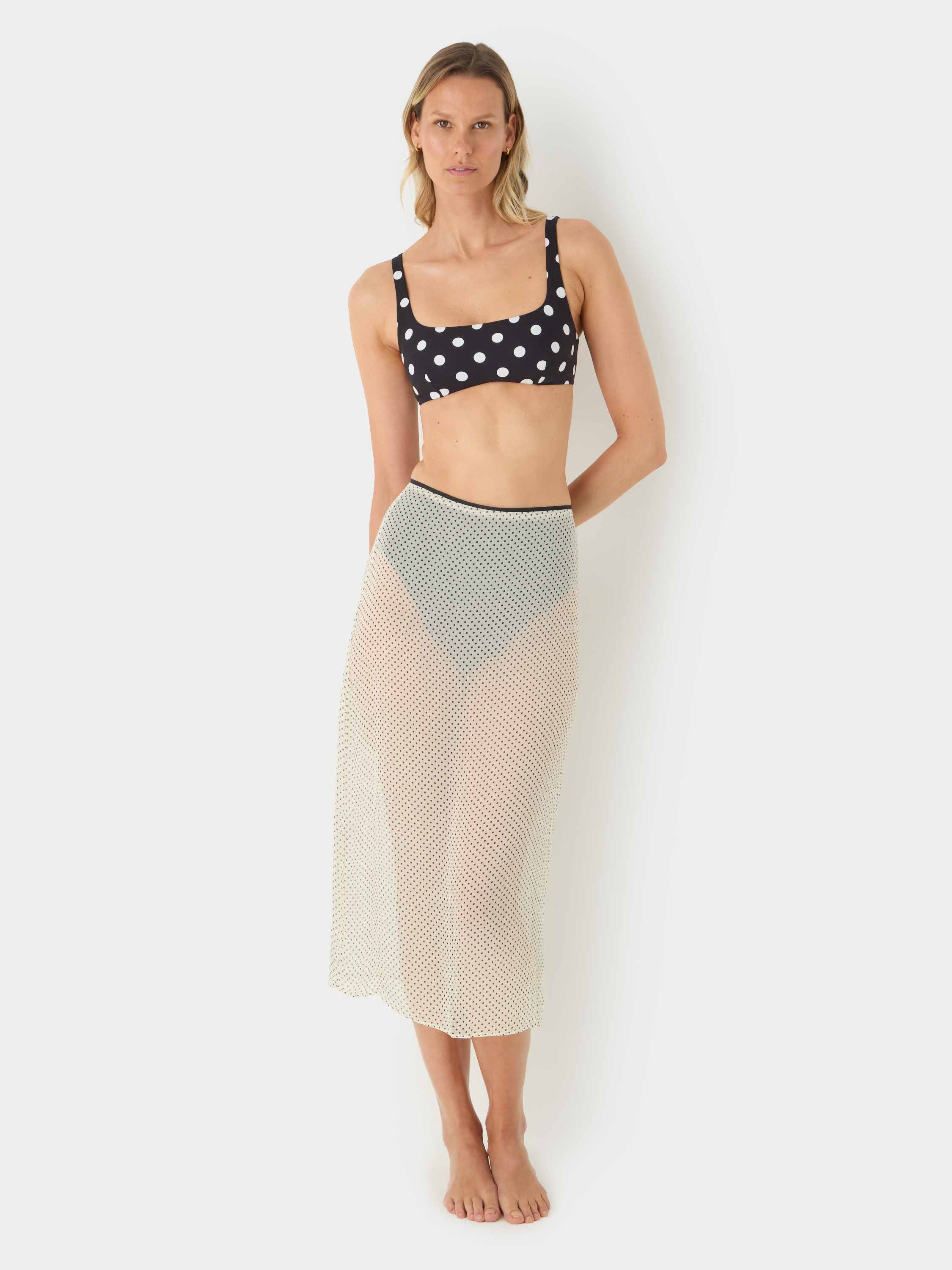 Sheer Skirt - Vanilla polka-dot