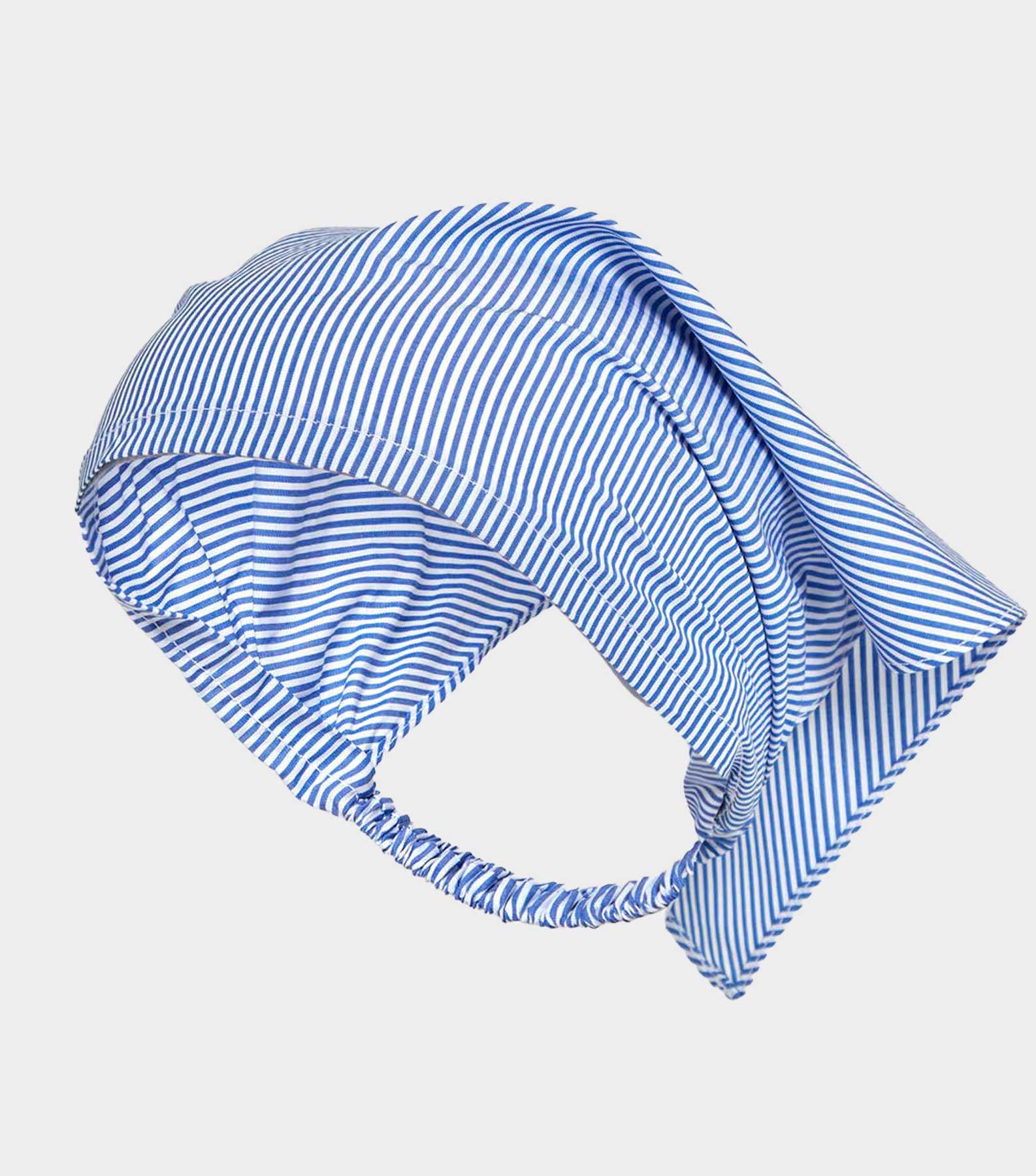 Cotton Headscarf - Blue Stripe
