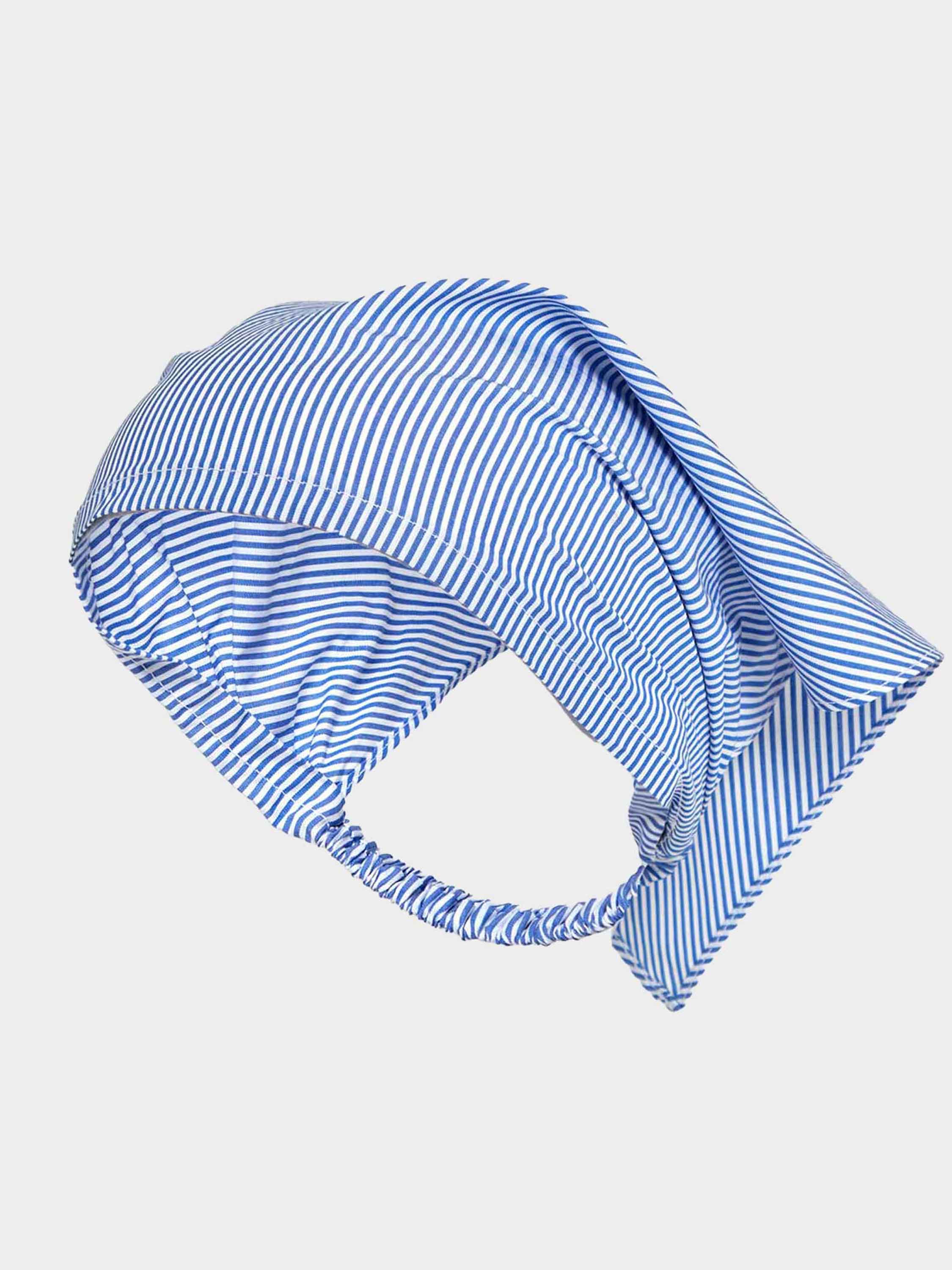 Sofia Cotton Headscarf - Blue Stripe