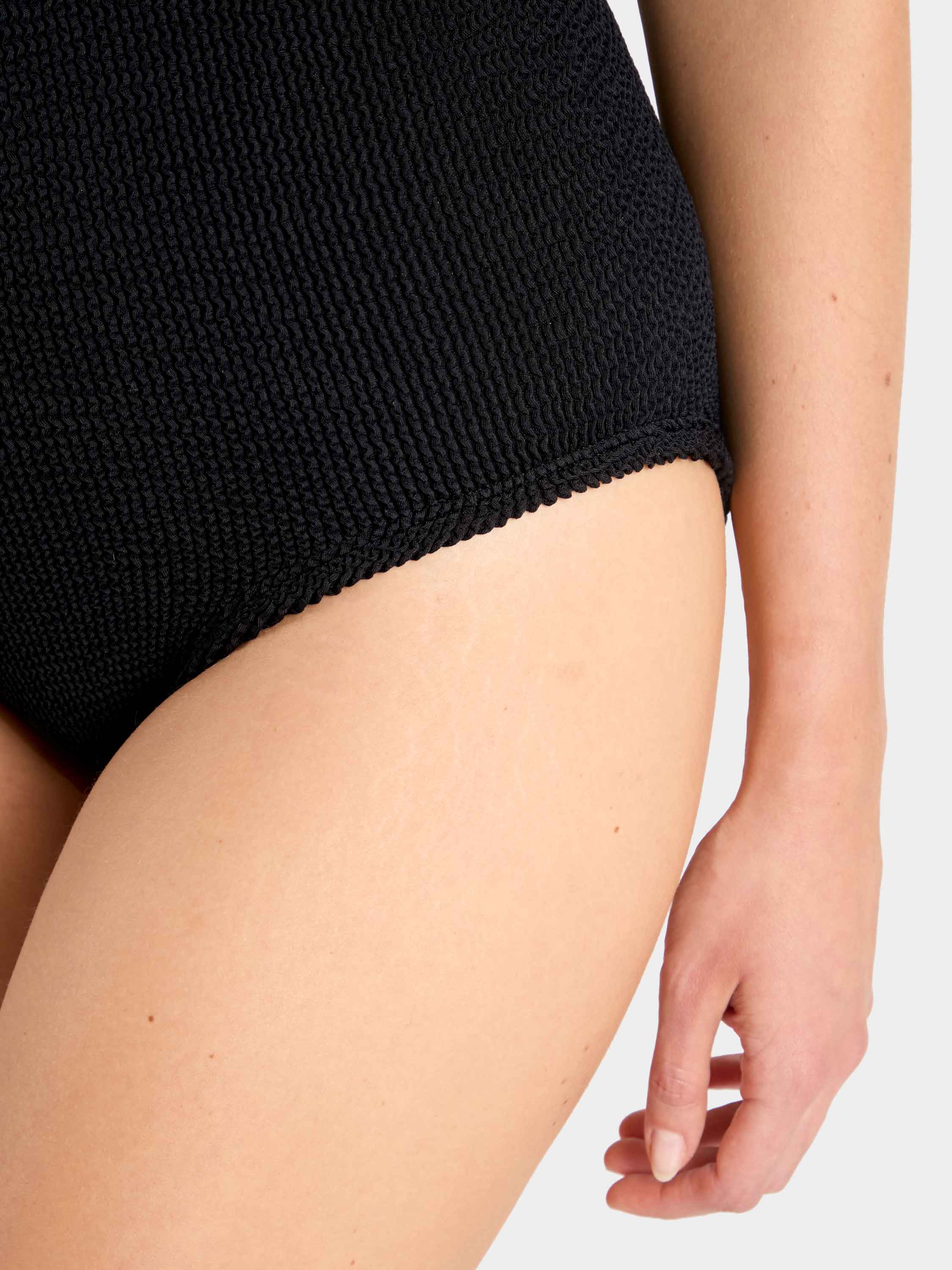 Coverage Celine Swim With Gold Hoop - Black