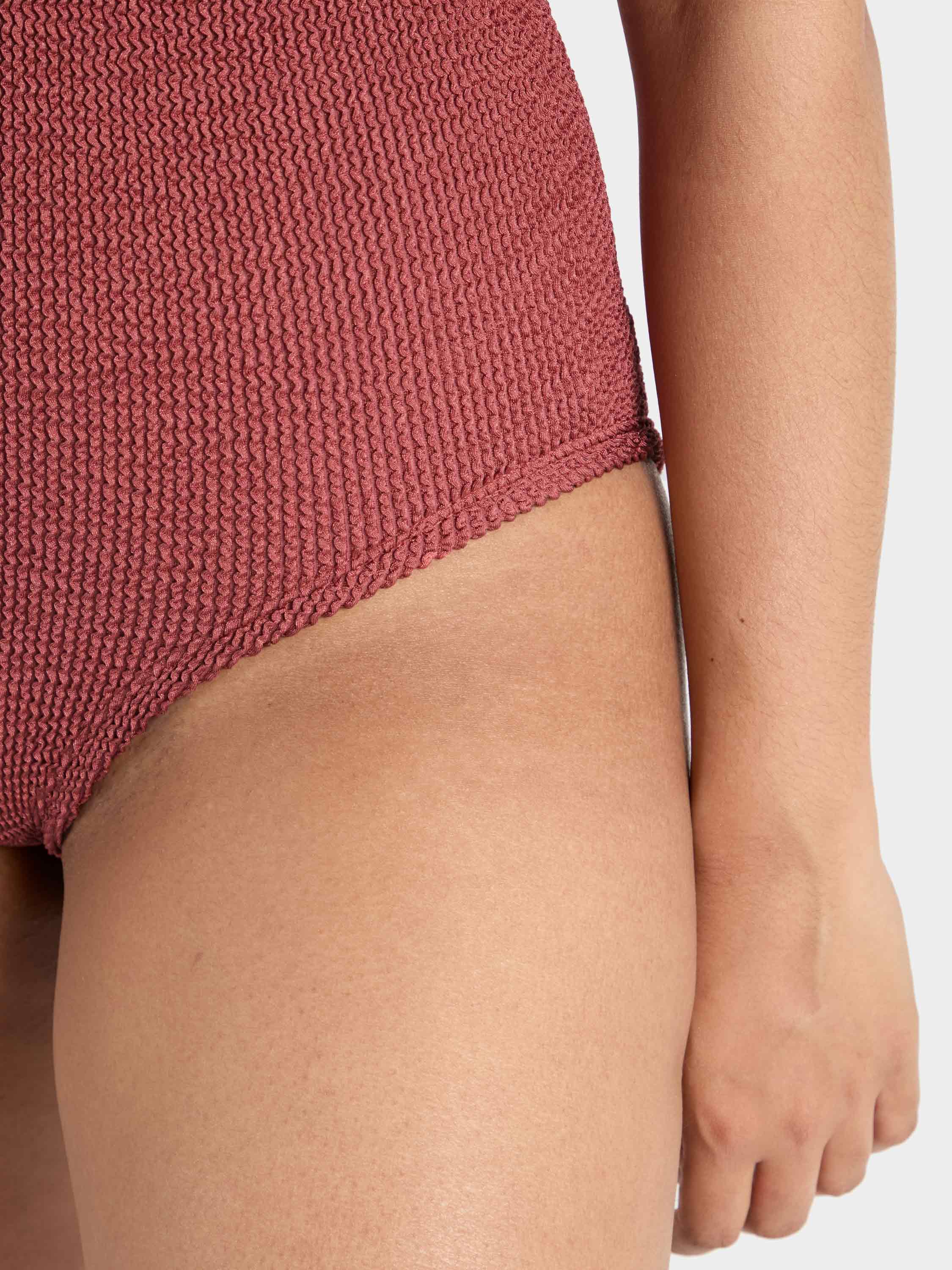 Coverage Square Neck Swim - Metallic Rosewood
