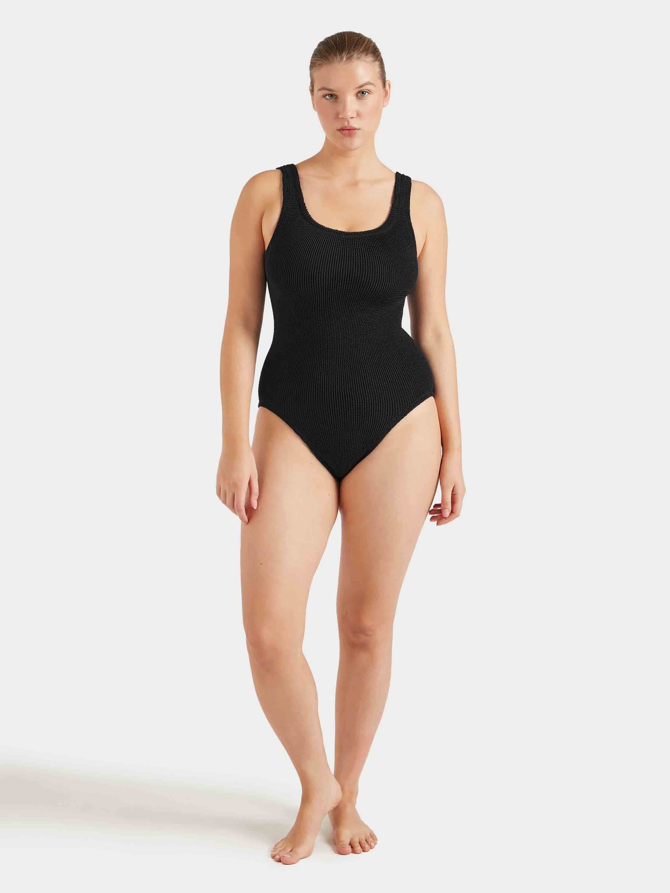 Coverage Square Neck Swim - Black