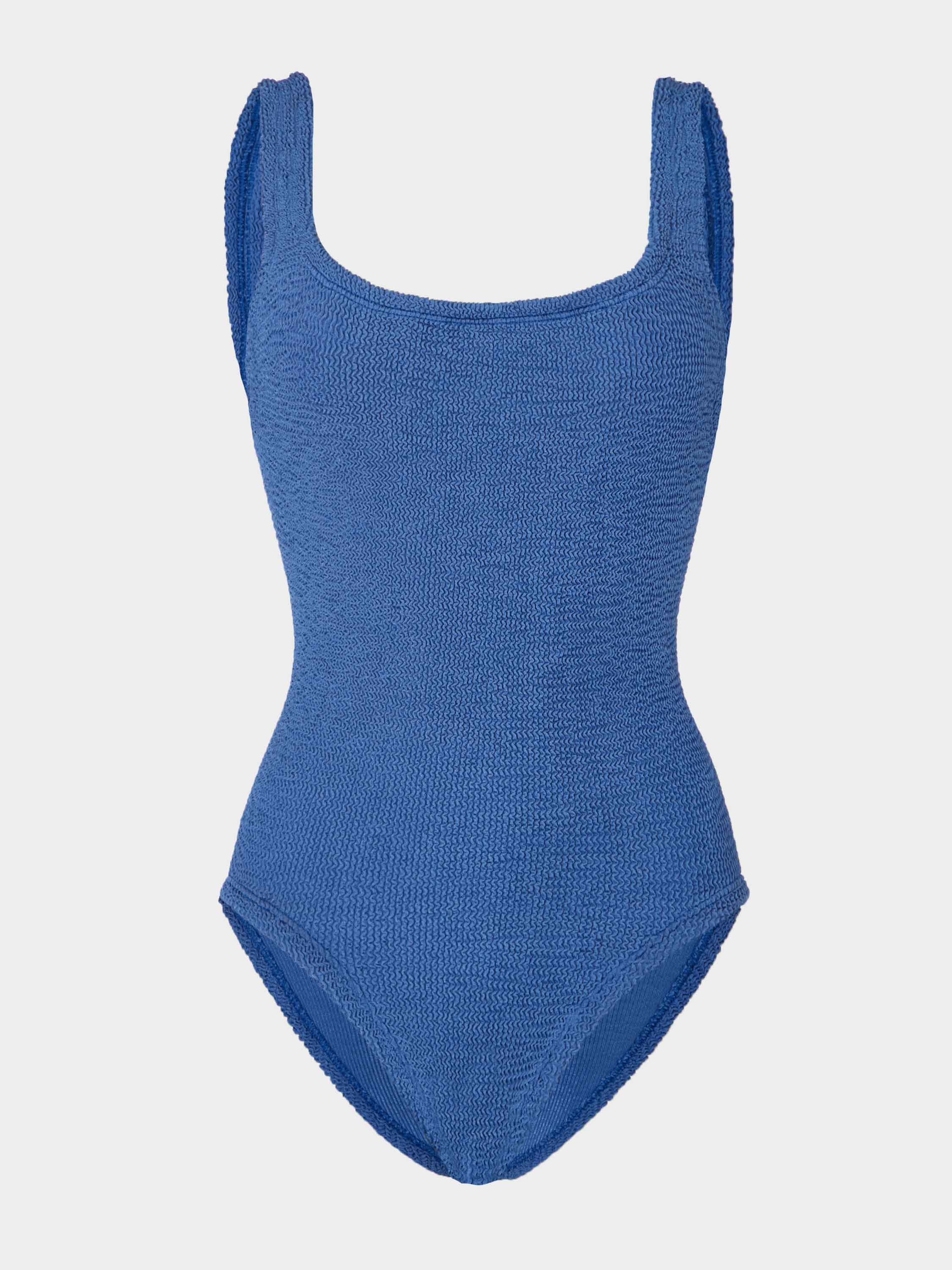 Coverage Square Neck Swim - Metallic Denim
