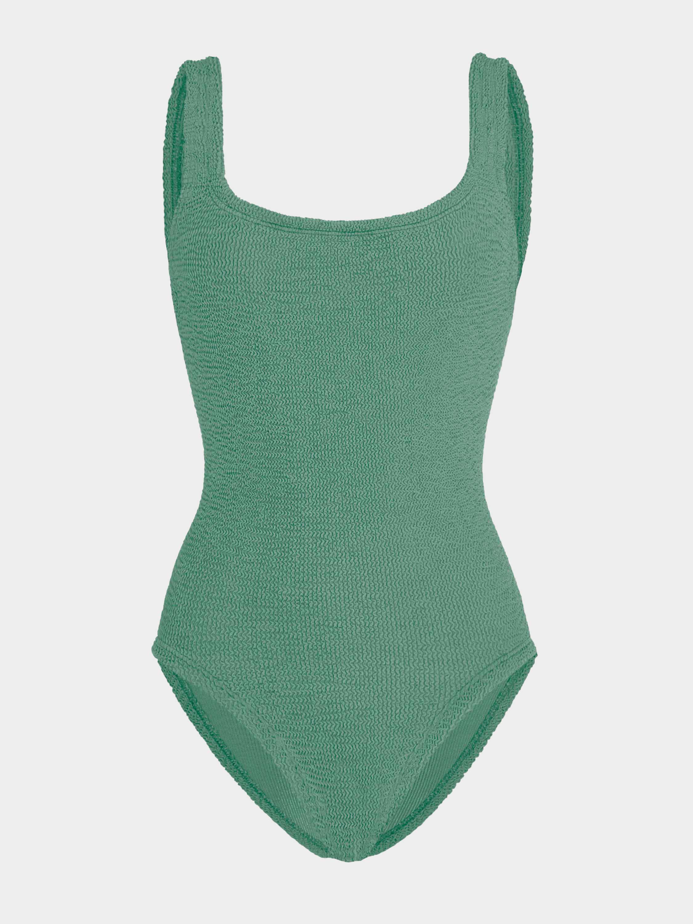 Coverage Square Neck Swim - Metallic Jade