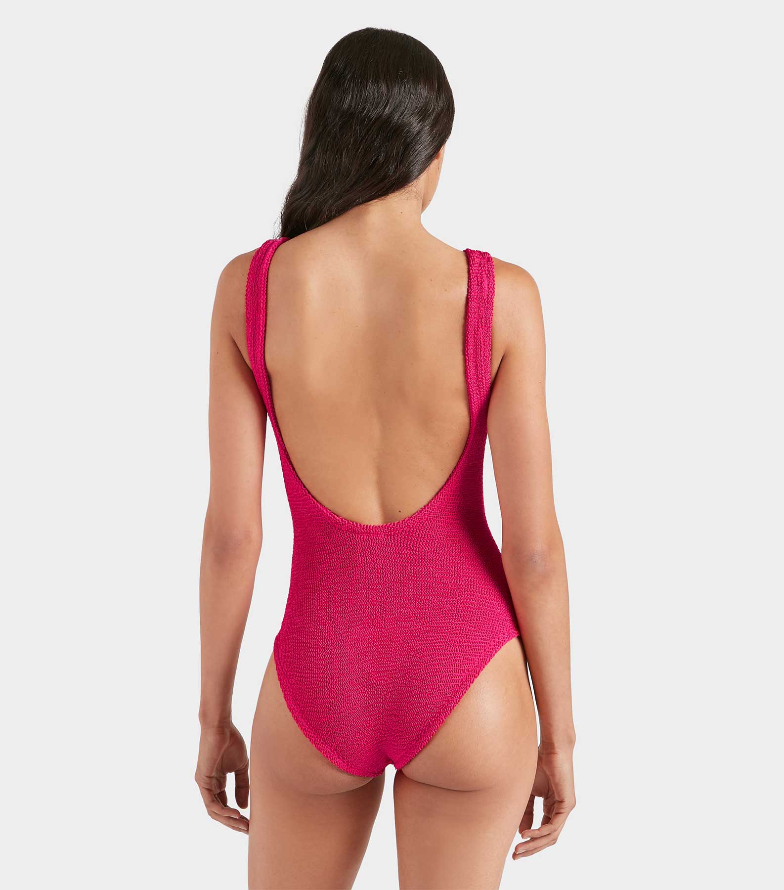 Coverage Square Neck Swim - Metallic Raspberry