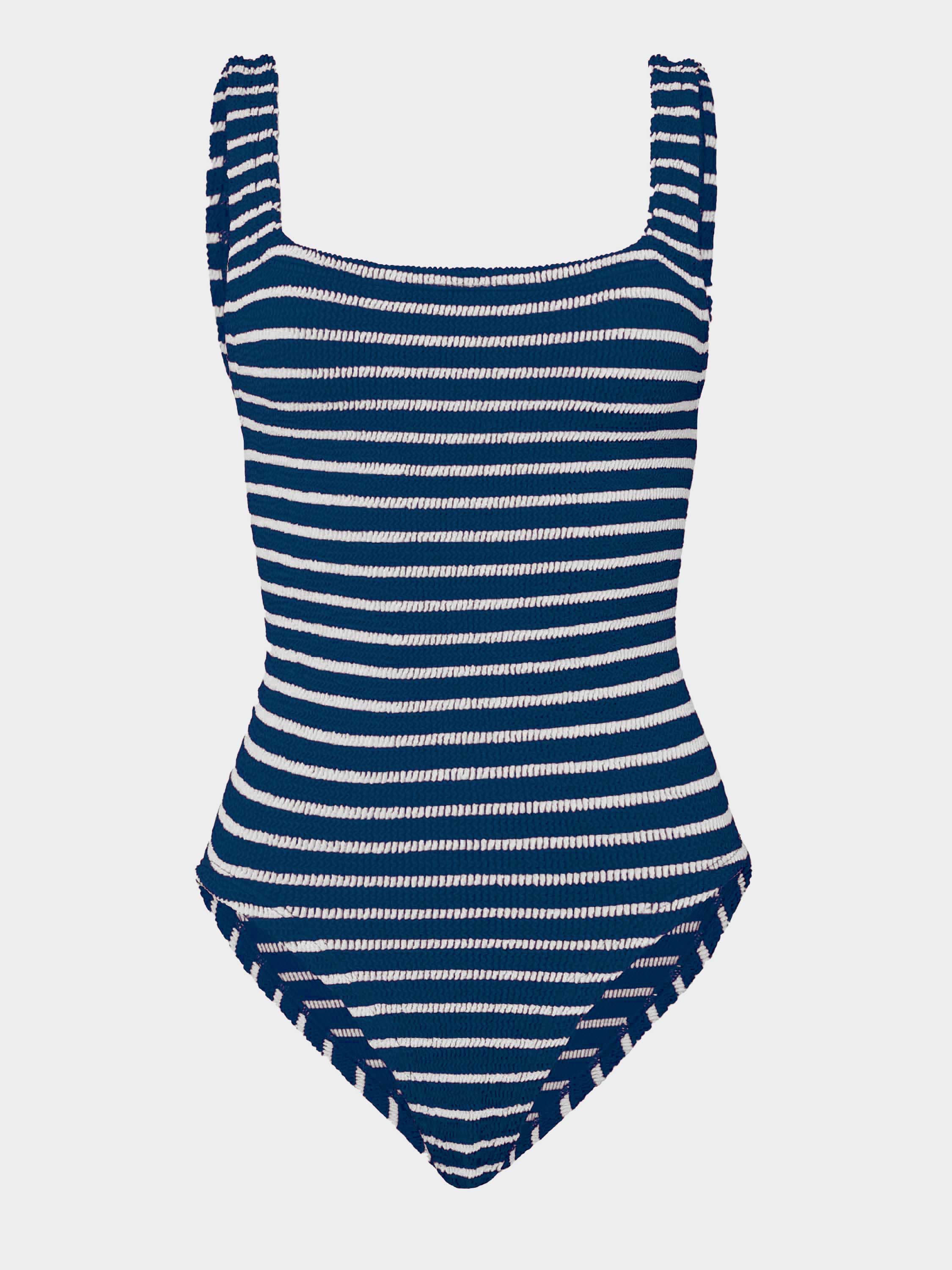 Coverage Square Neck Swim - Navy/White