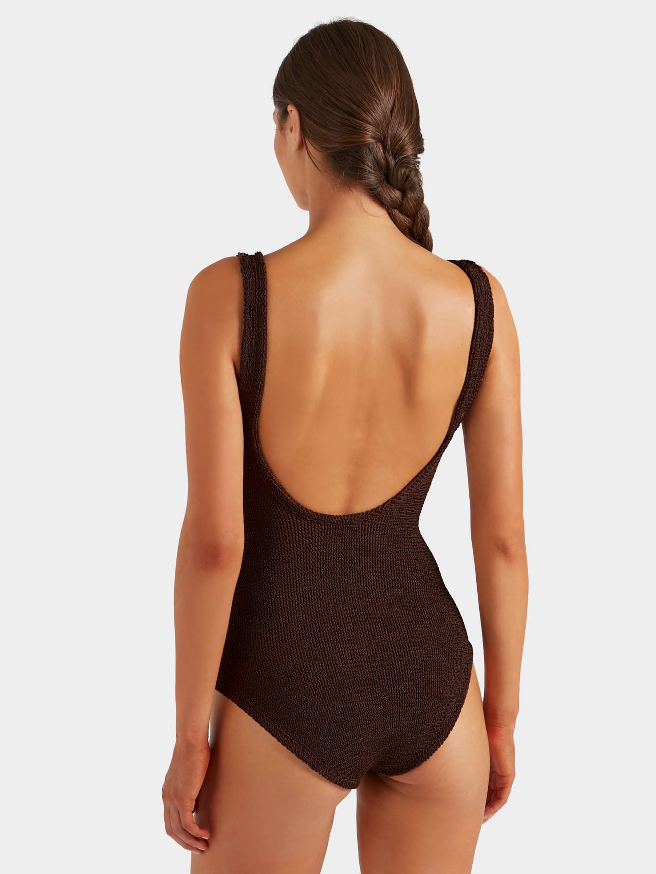 Coverage Celine Swim With Tonal Hoops - Metallic Chocolate