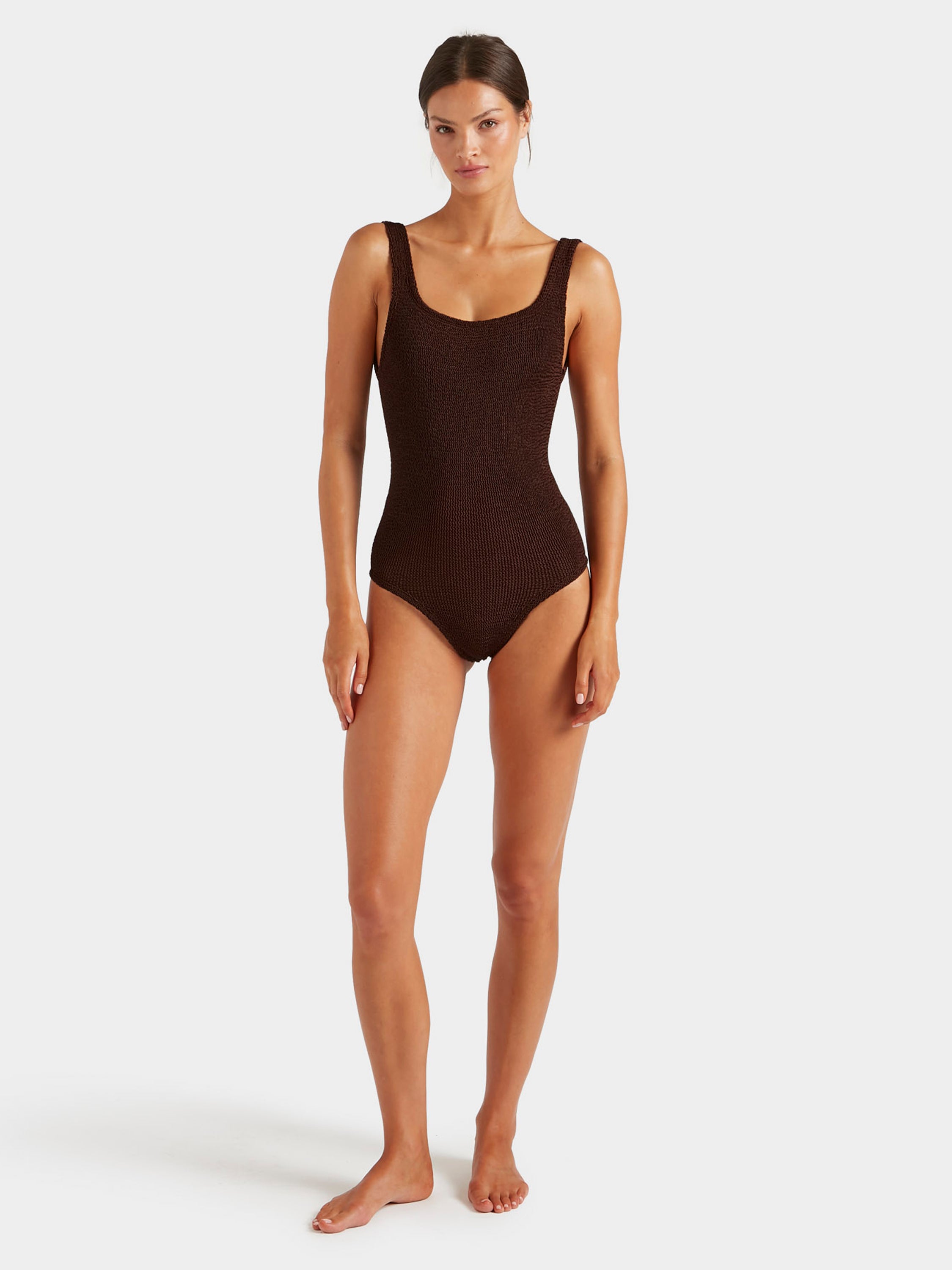 Coverage Square Neck Swim - Metallic Chocolate