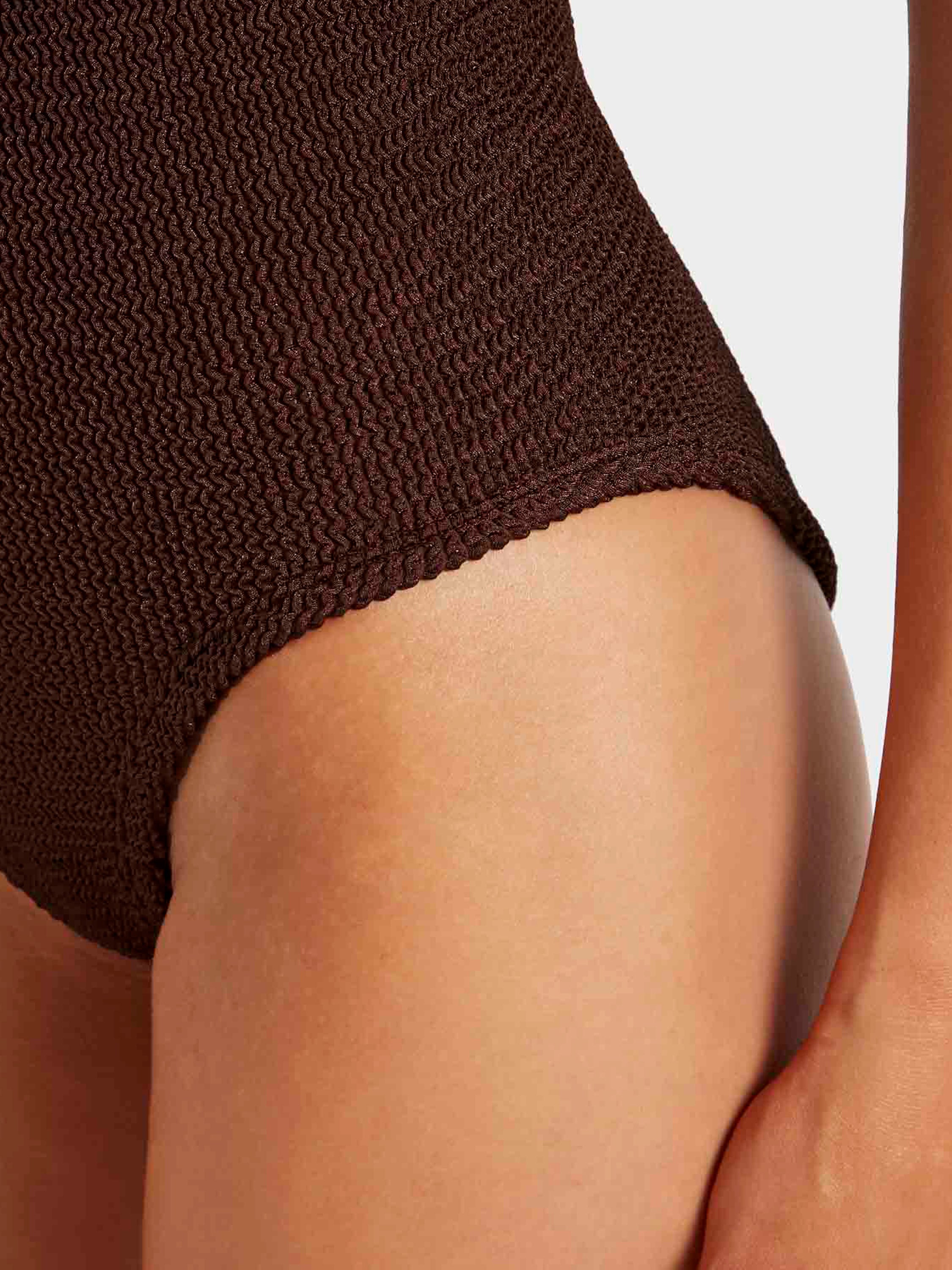 Coverage Square Neck Swim - Metallic Chocolate