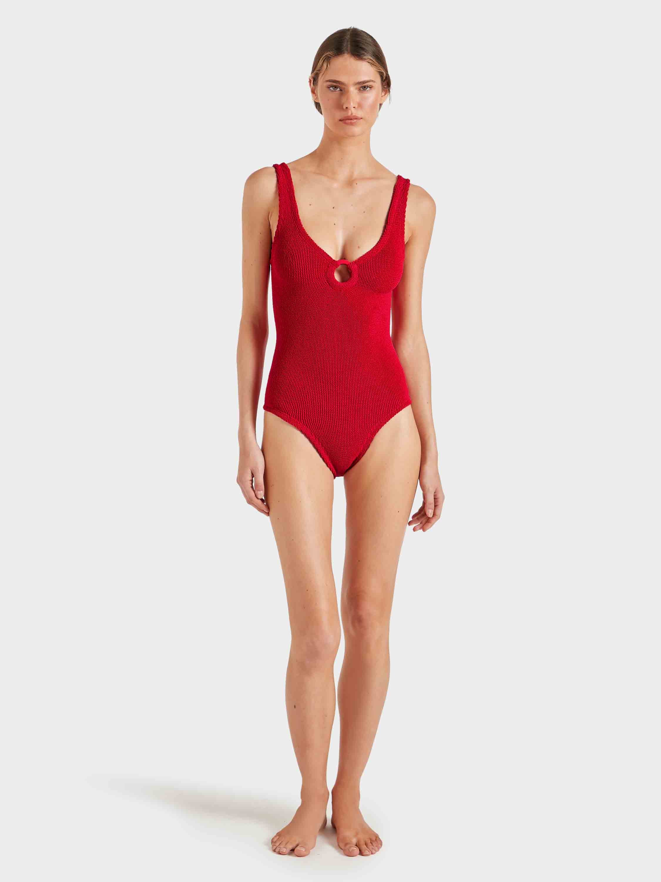 Coverage Celine Swim With Tonal Hoops - Red