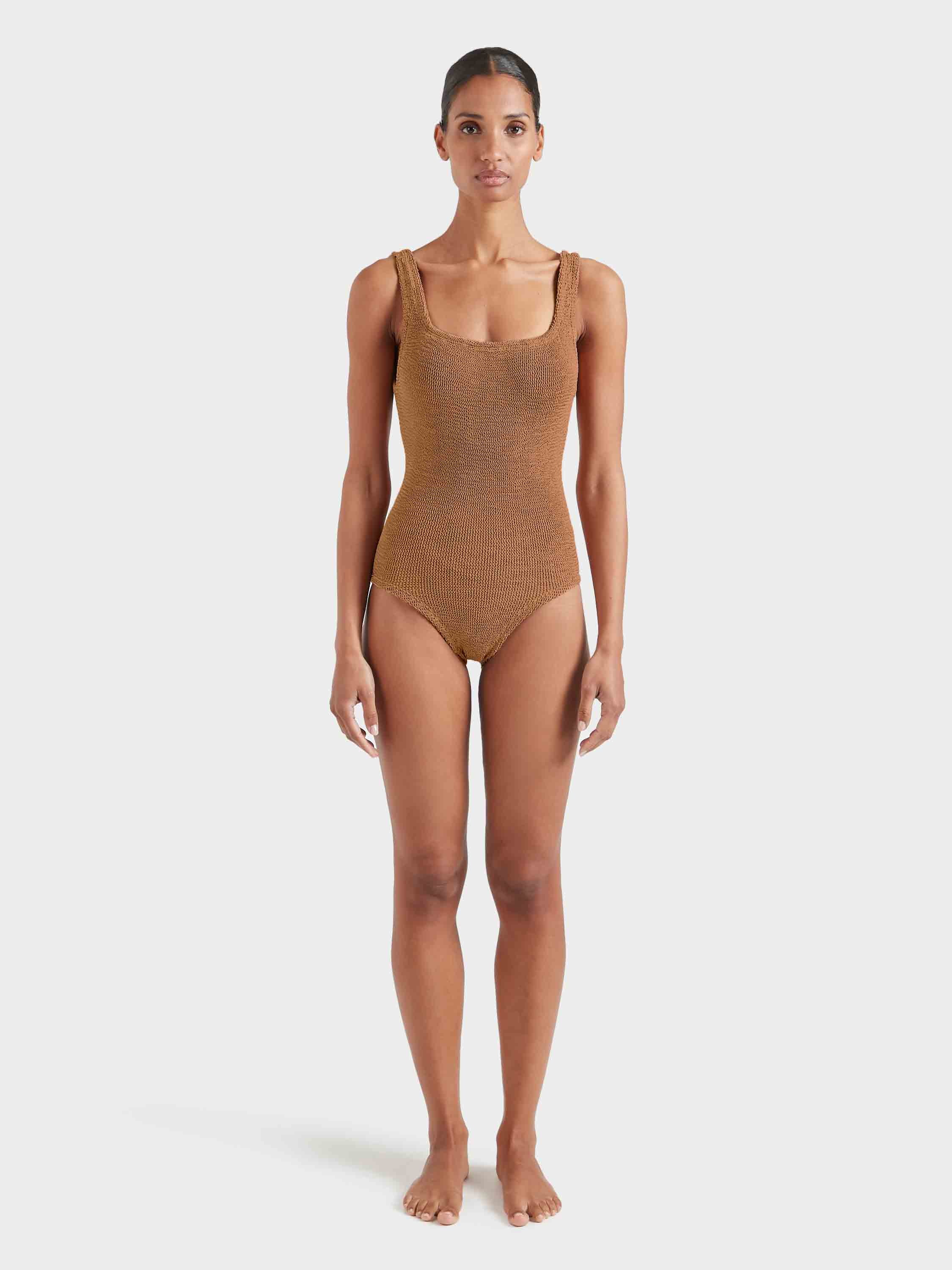 Coverage Square Neck Swim - Metallic Cocoa
