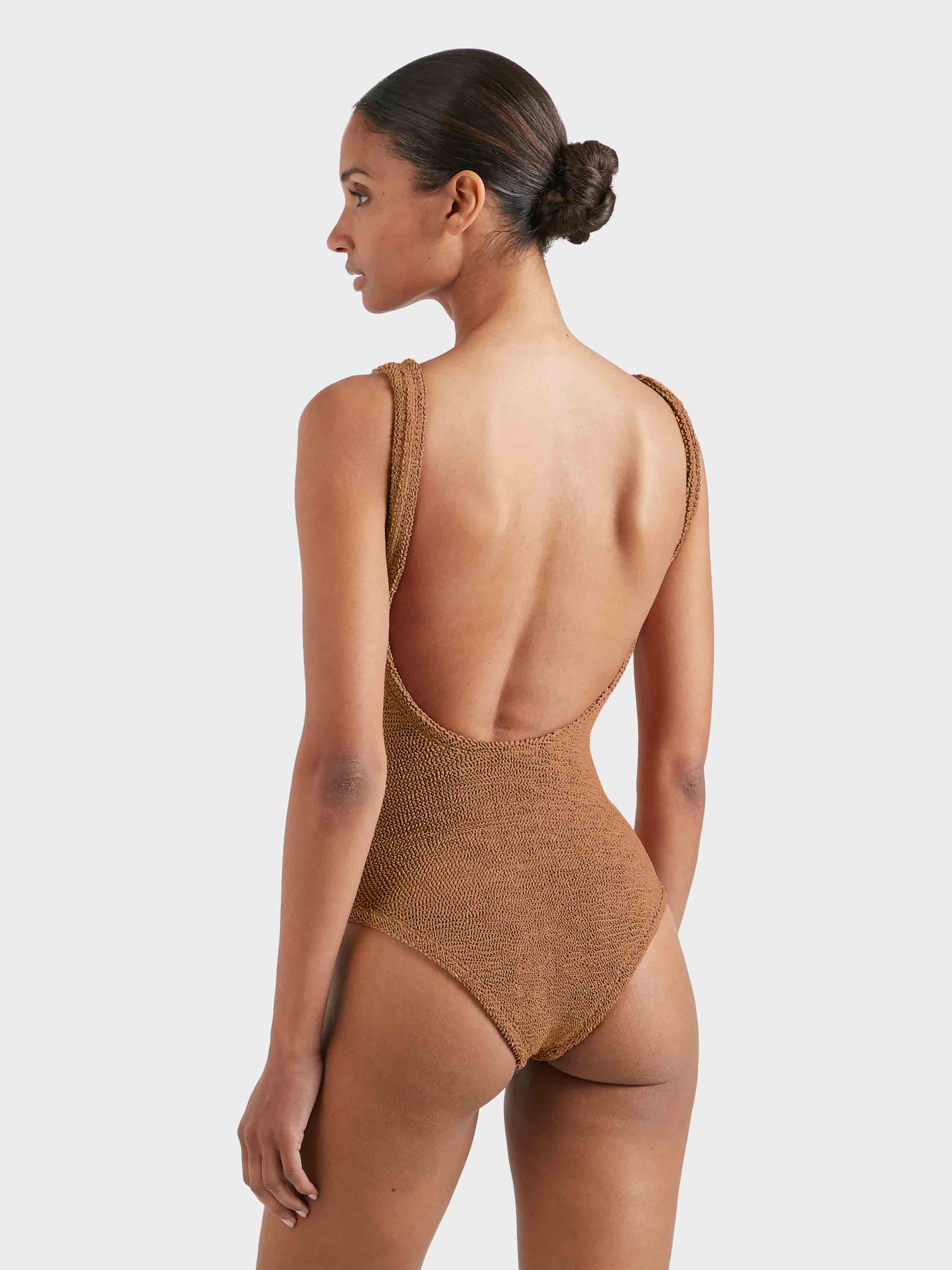 Coverage Square Neck Swim - Metallic Cocoa