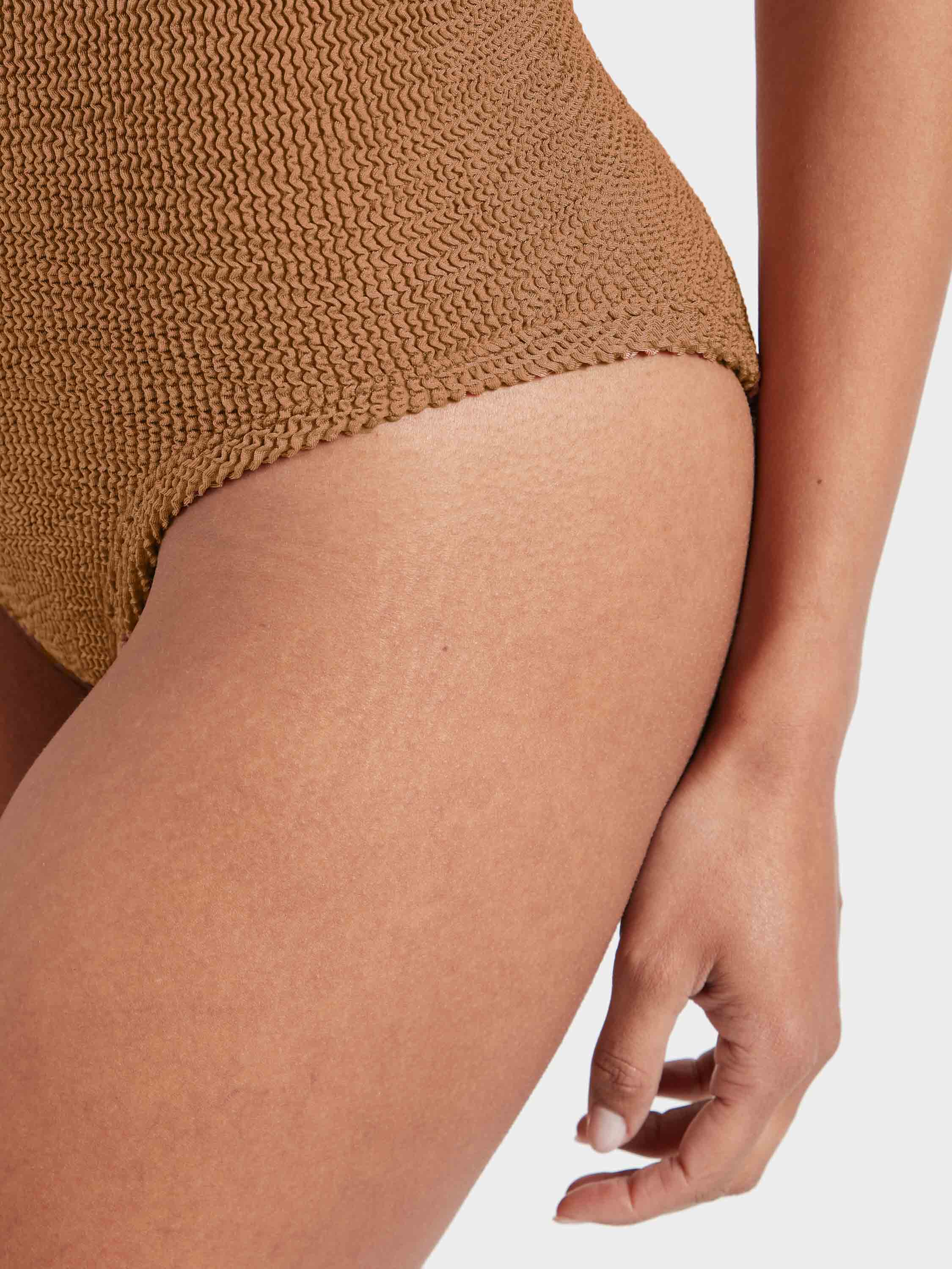 Coverage Square Neck Swim - Metallic Cocoa