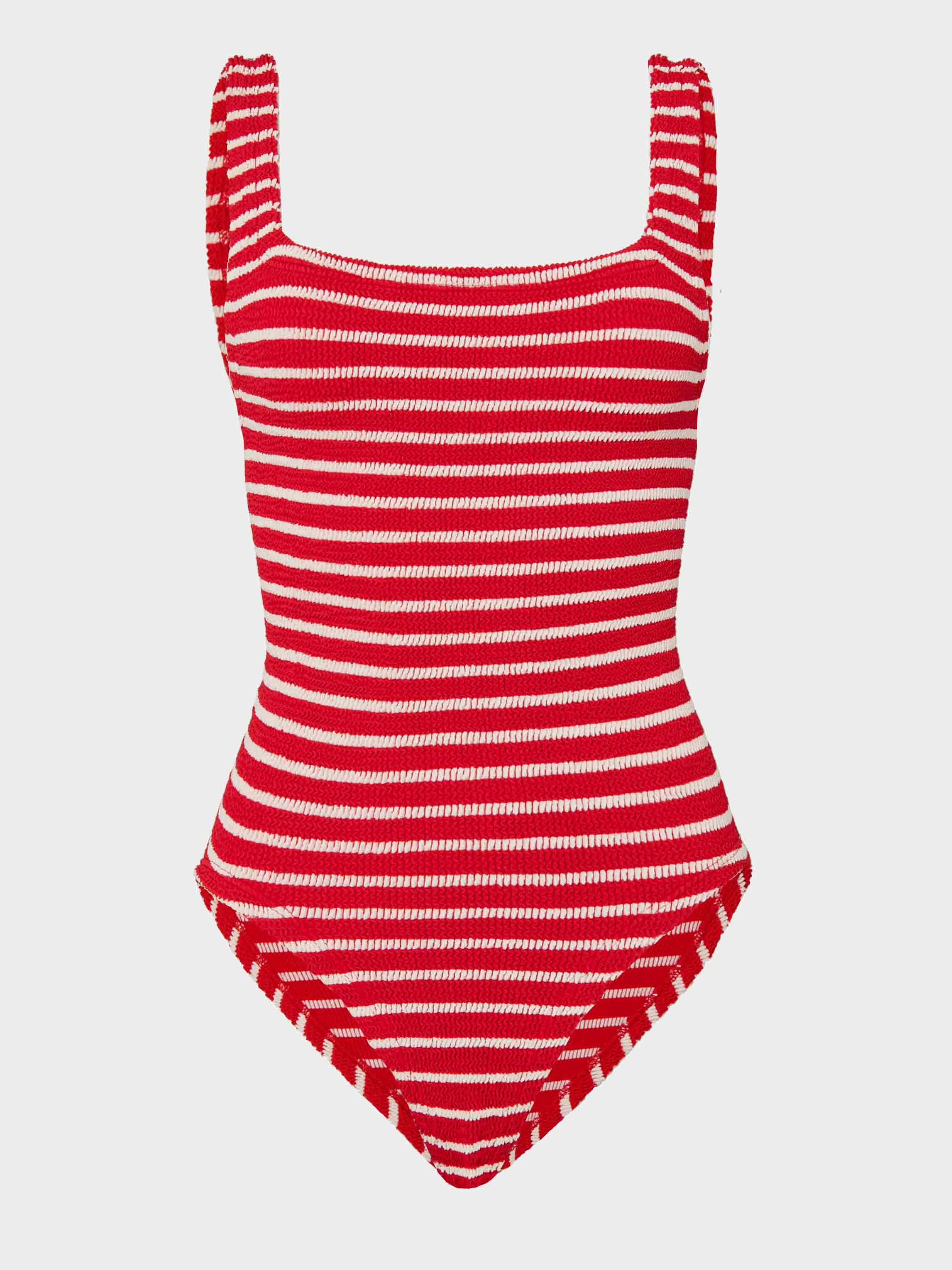 Coverage Square Neck Swim - Red/White Stripe