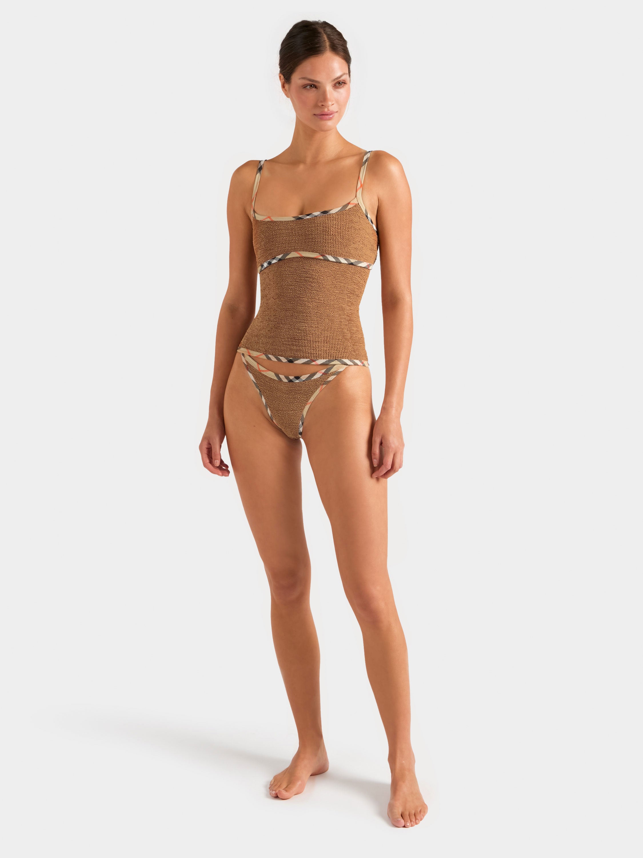 Burberry x Hunza G Tyler Bikini - Metallic Cocoa/Check