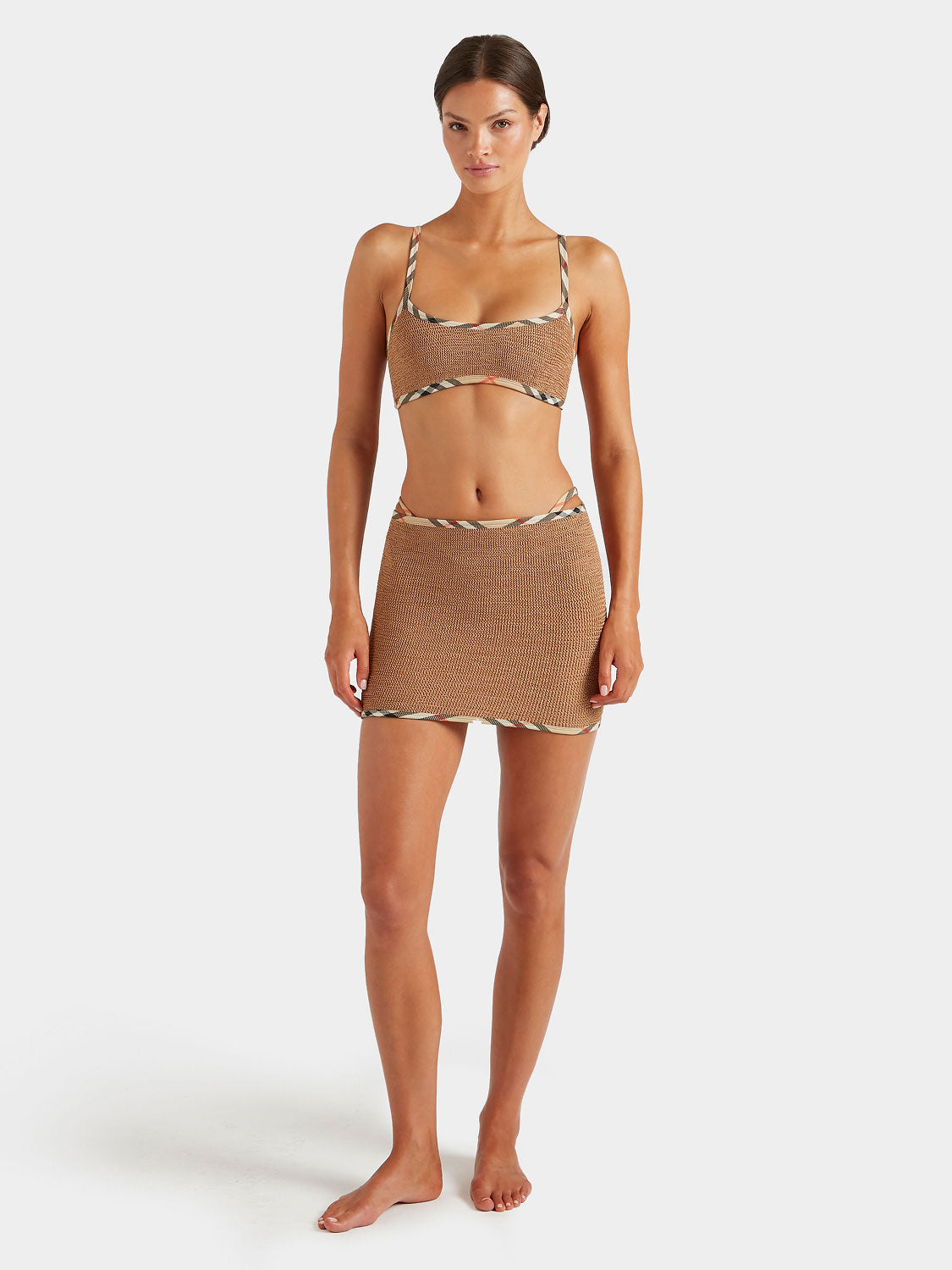 Burberry x Hunza G Devyn Skirt/Top - Metallic Cocoa/Check