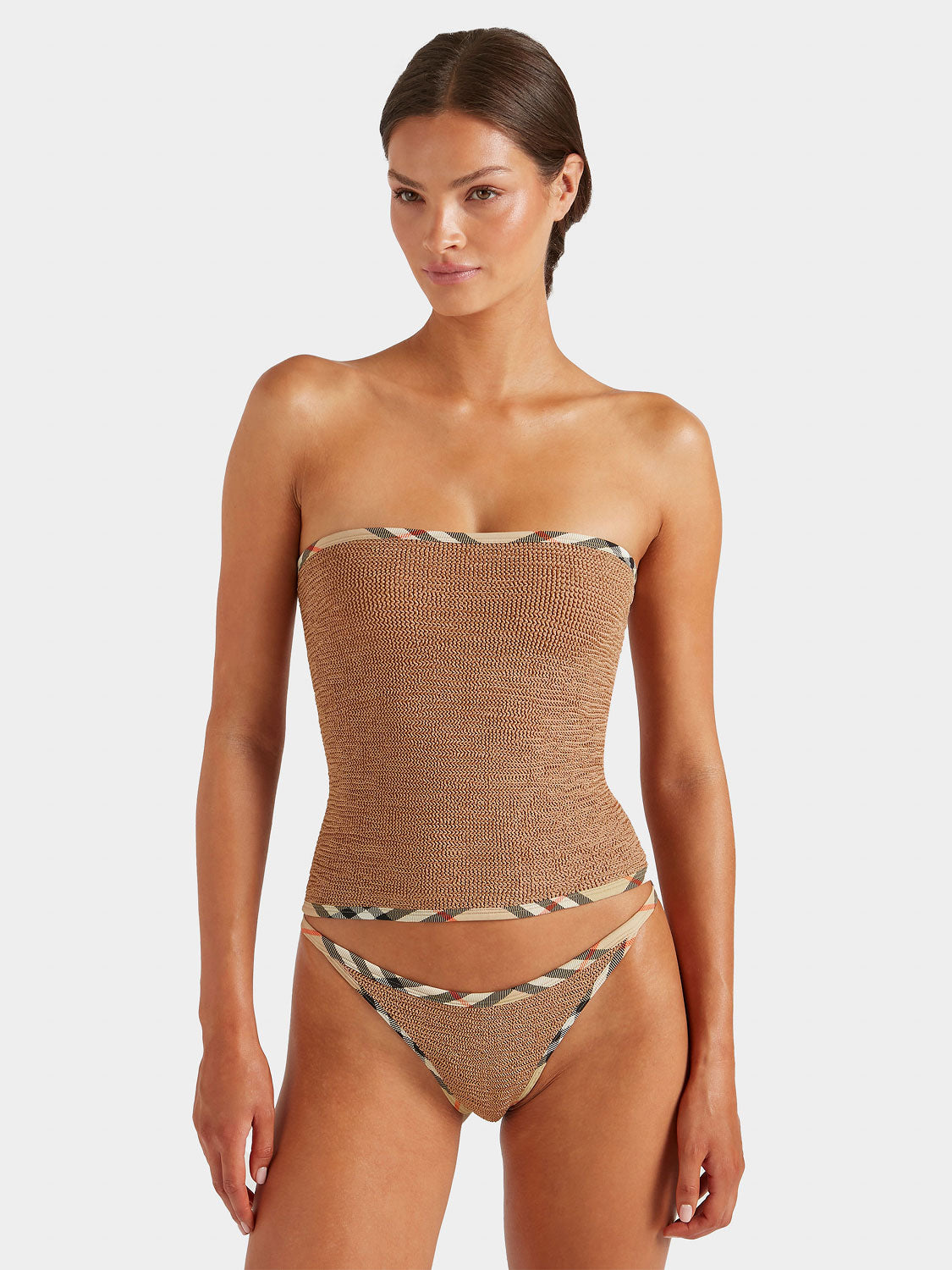 Burberry x Hunza G Devyn Skirt/Top - Metallic Cocoa/Check