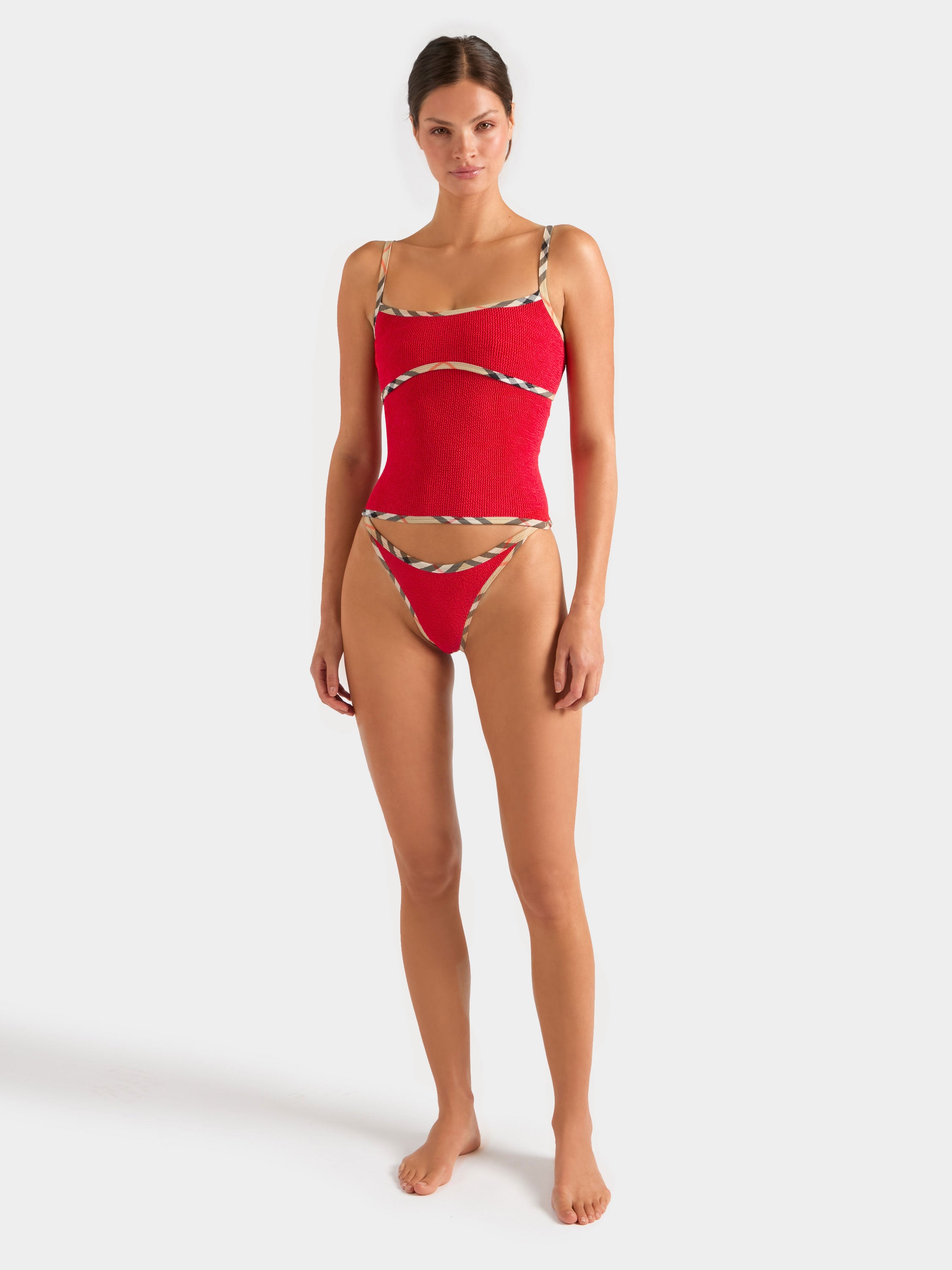 Burberry x Hunza G Devyn Skirt/Top - Red/Check