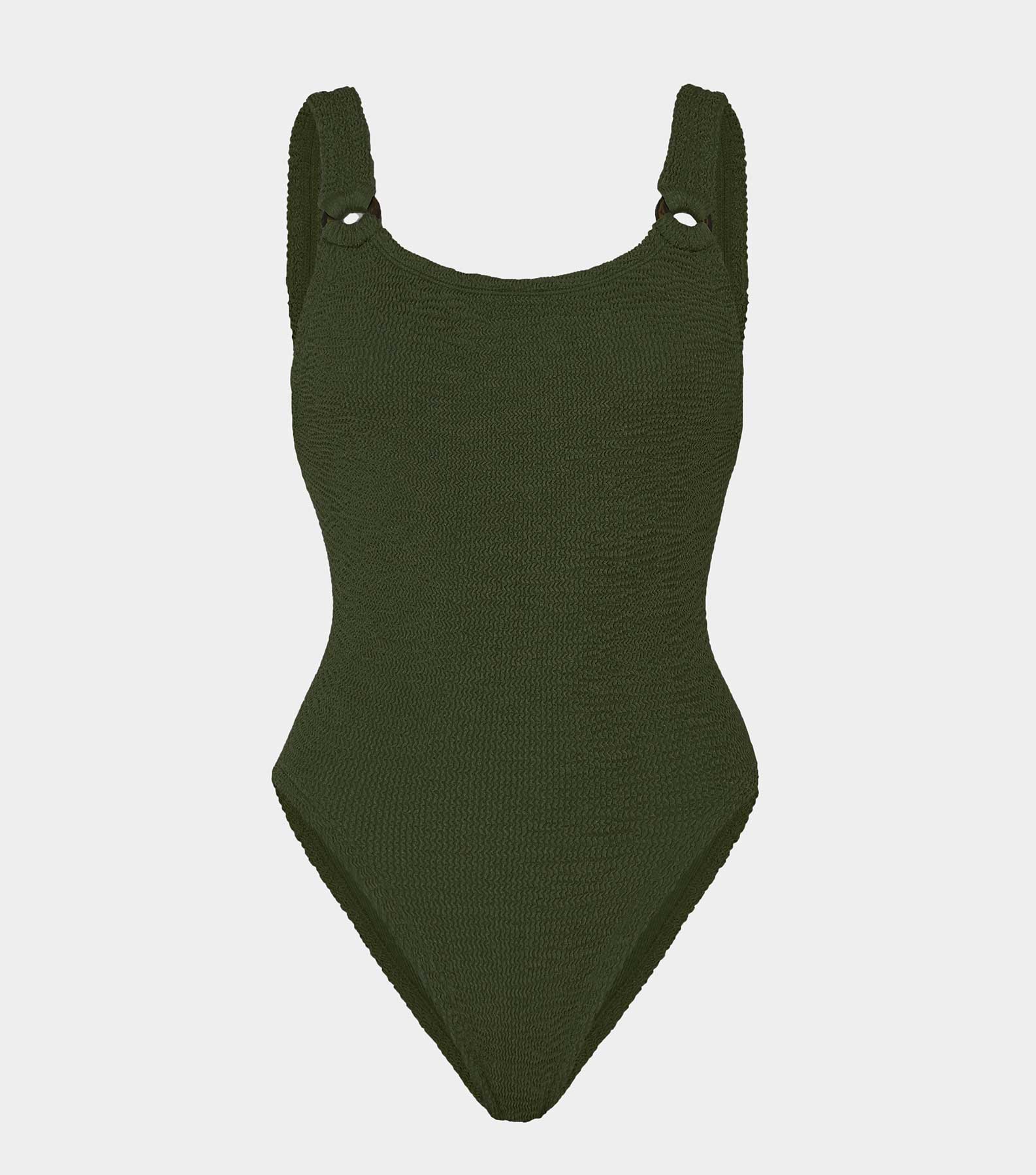 Domino Swim With Tonal Hoops - Metallic Khaki