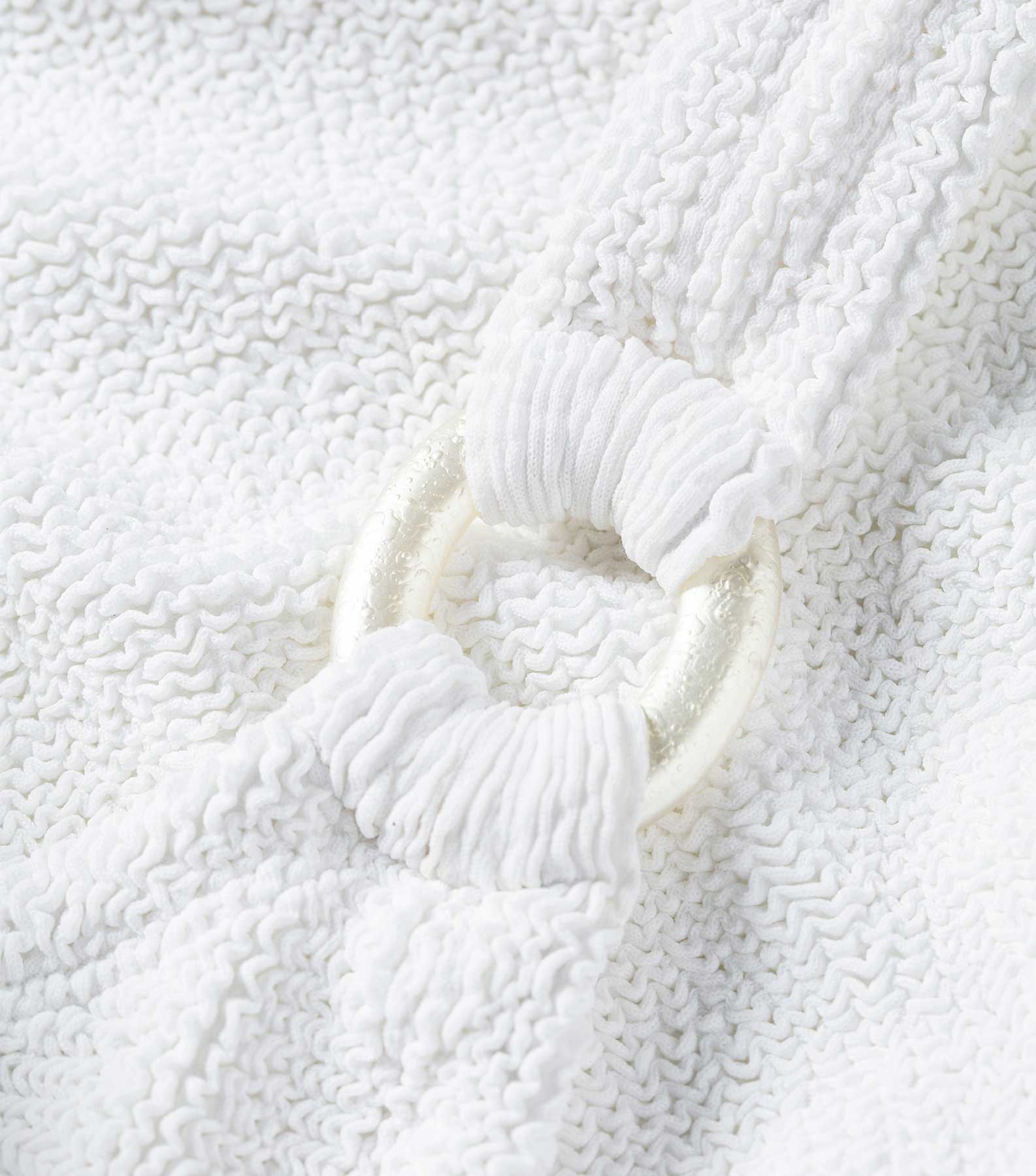 Domino Swim With Pearly Hoops - White