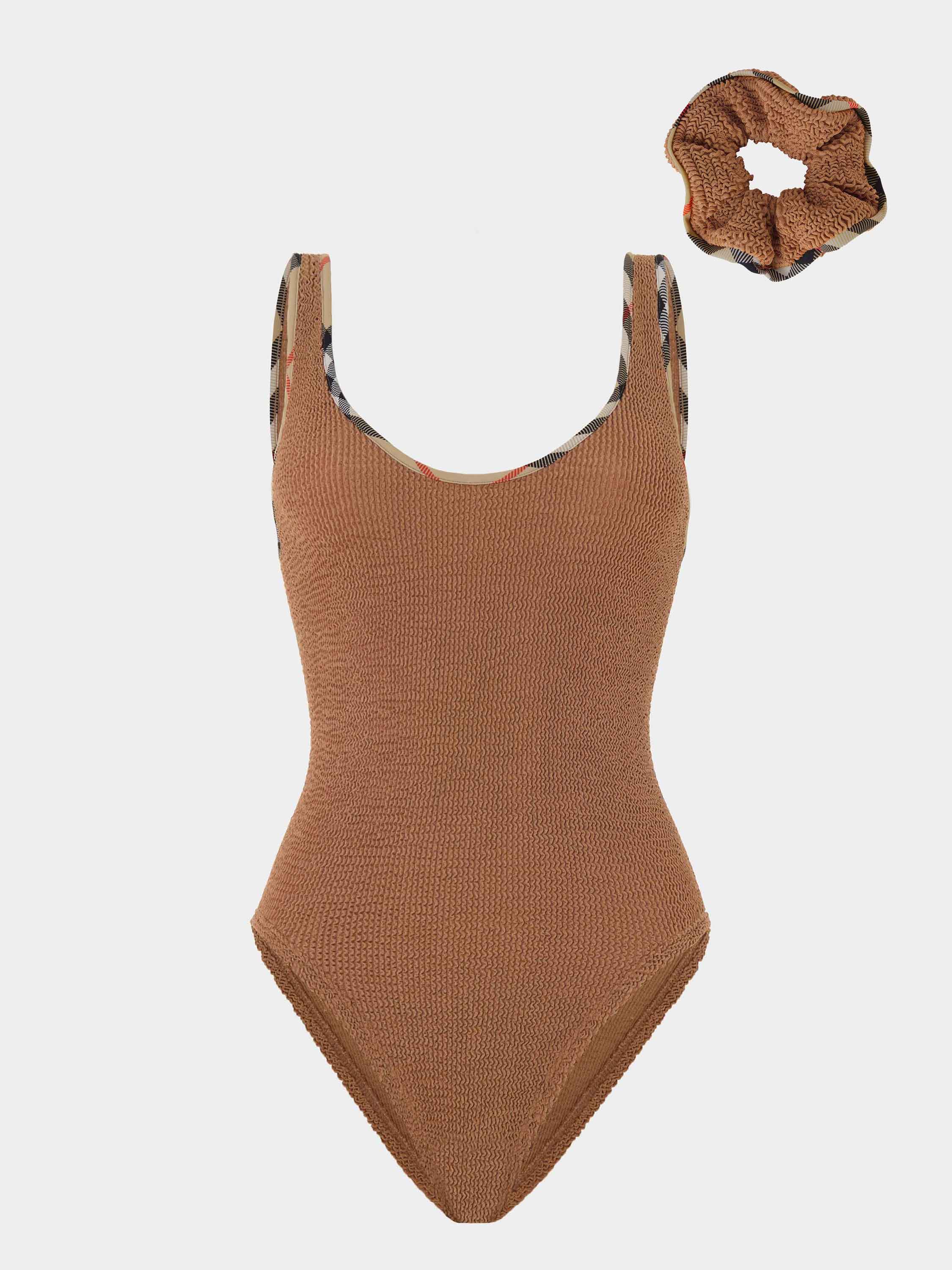 Burberry x Hunza G Faye Swim - Metallic Cocoa/Check