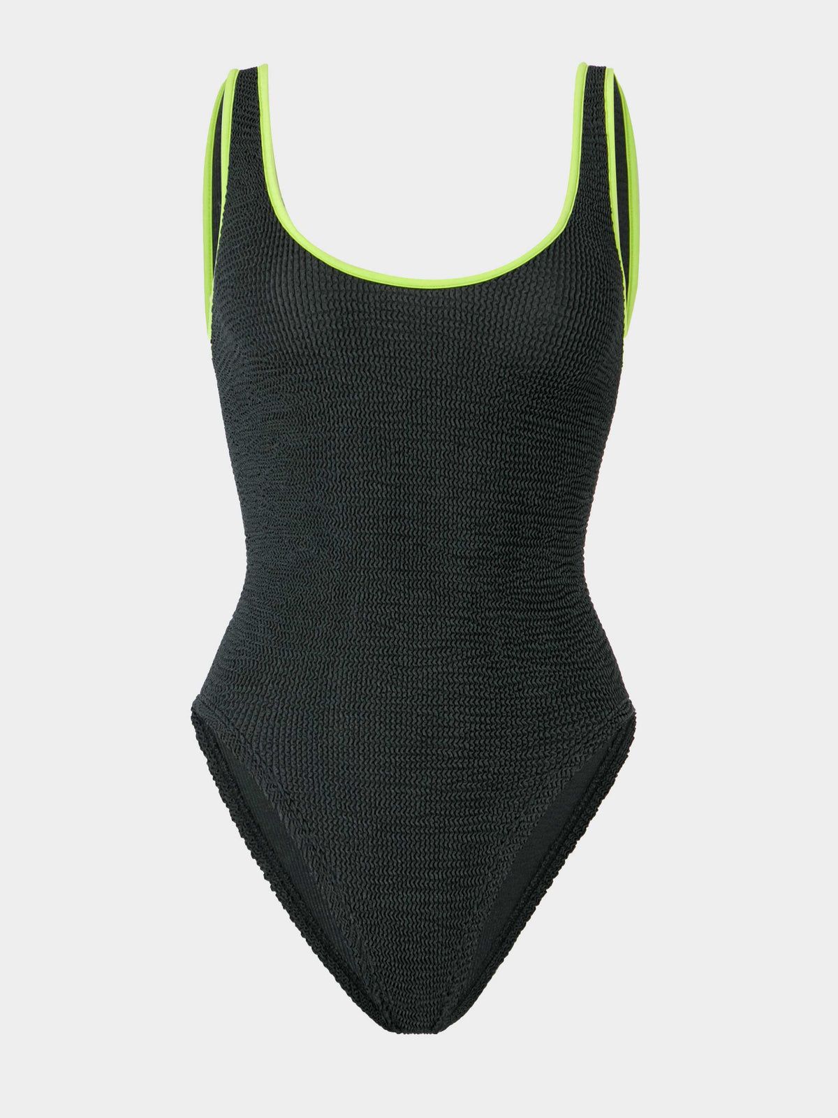 Faye Swim - Metallic Graphite/Chartreuse