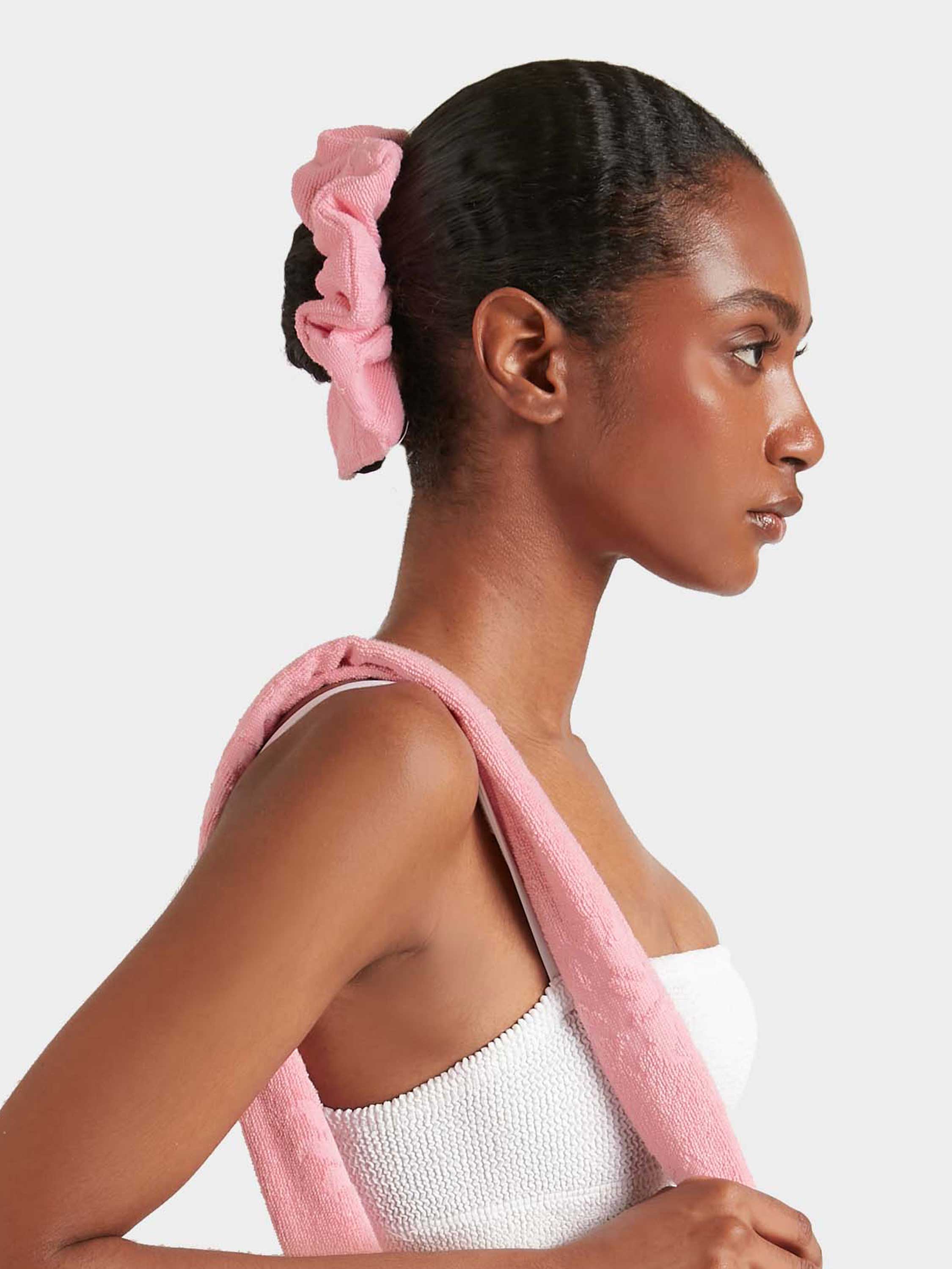 Sunny Towelling Giant Scrunchie - Pink