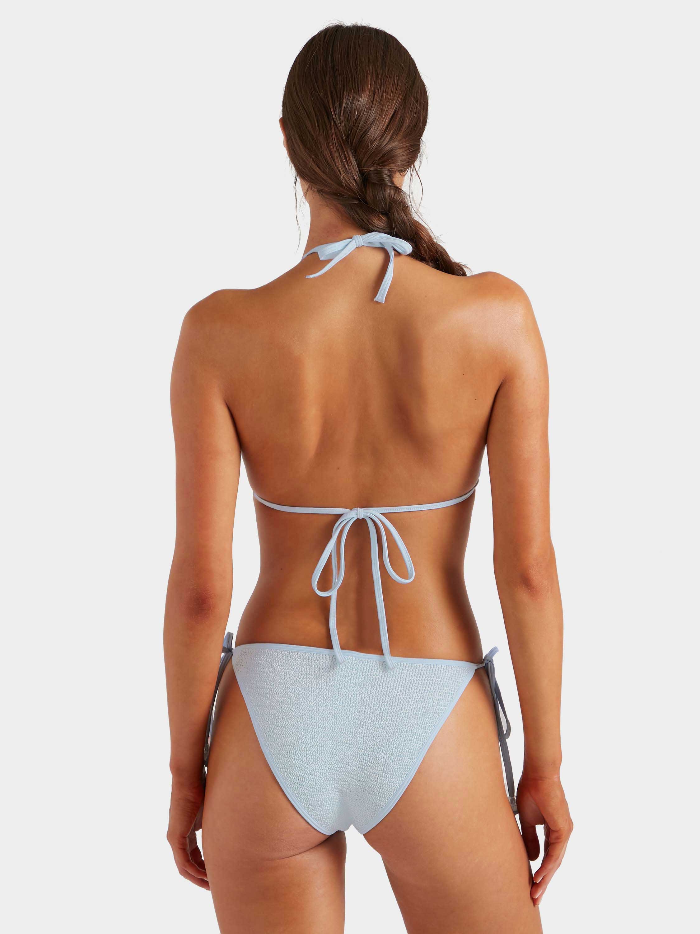 Gina Beaded Bikini - Metallic Ice Blue