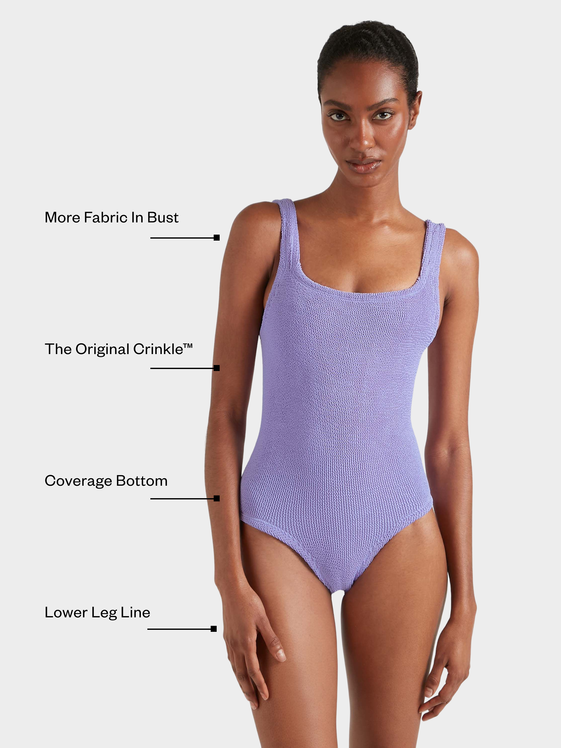 Coverage Square Neck Swim - Lilac