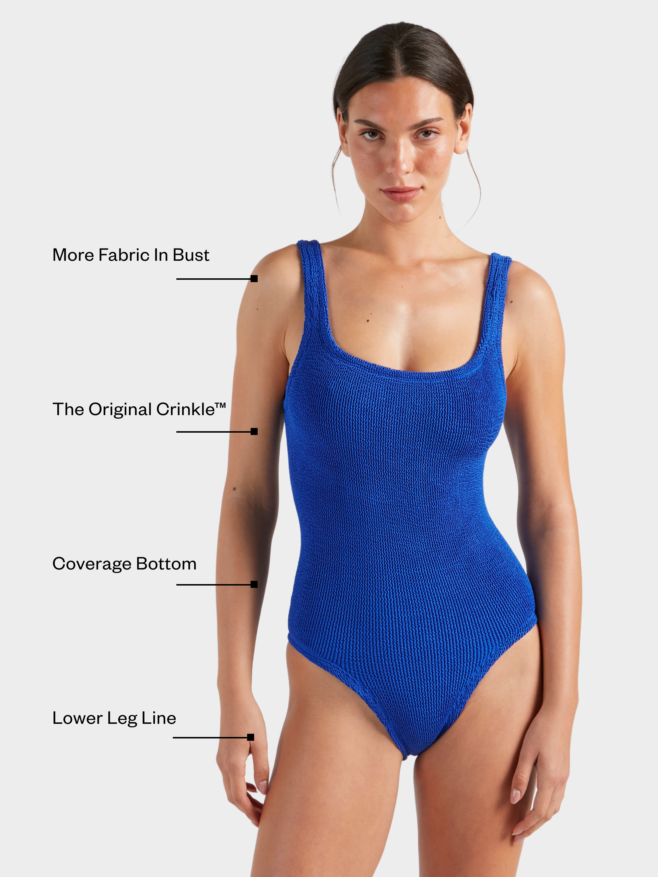 Coverage Square Neck Swim - Royal Blue