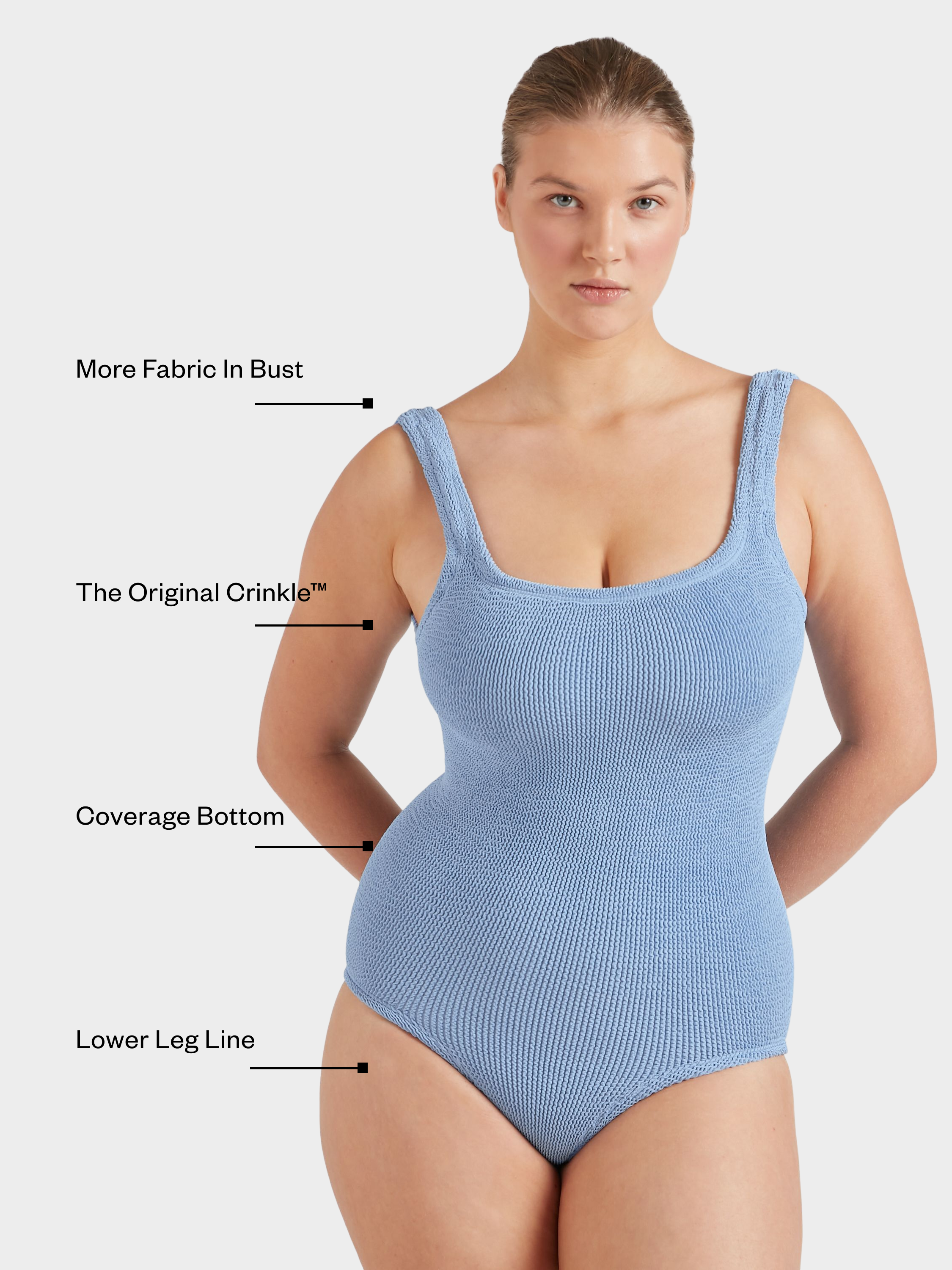 Coverage Square Neck Swim - Cornflower