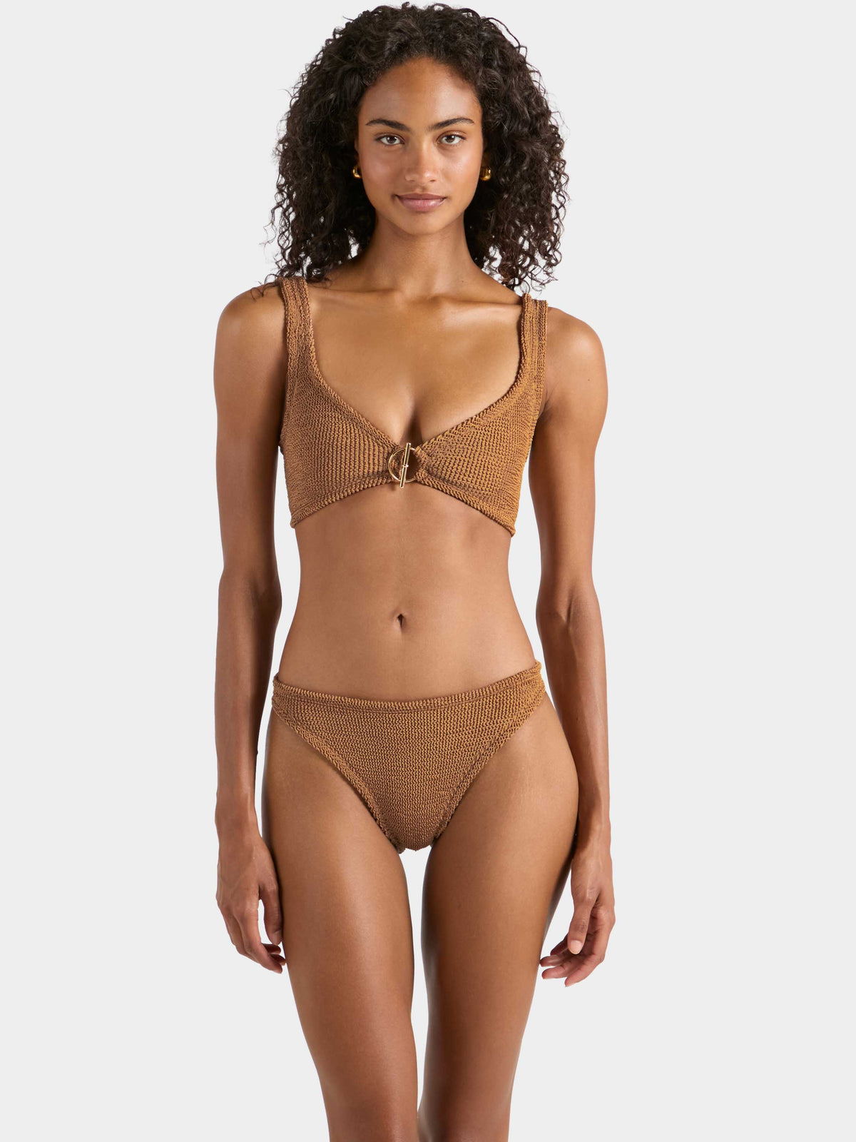 Harlow T Bar Bikini - Metallic Cocoa