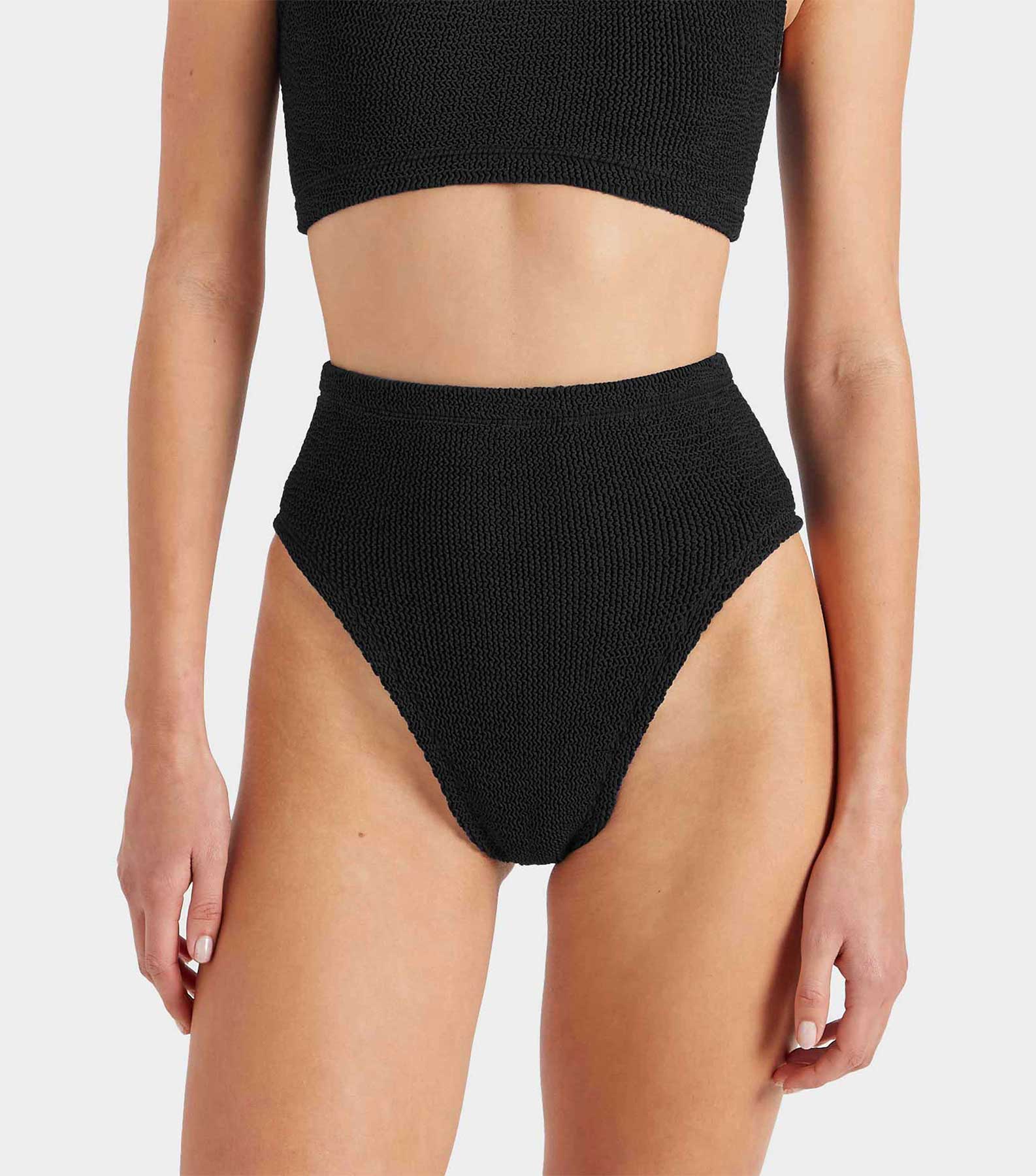 High Waist Bikini Bottom - Black
