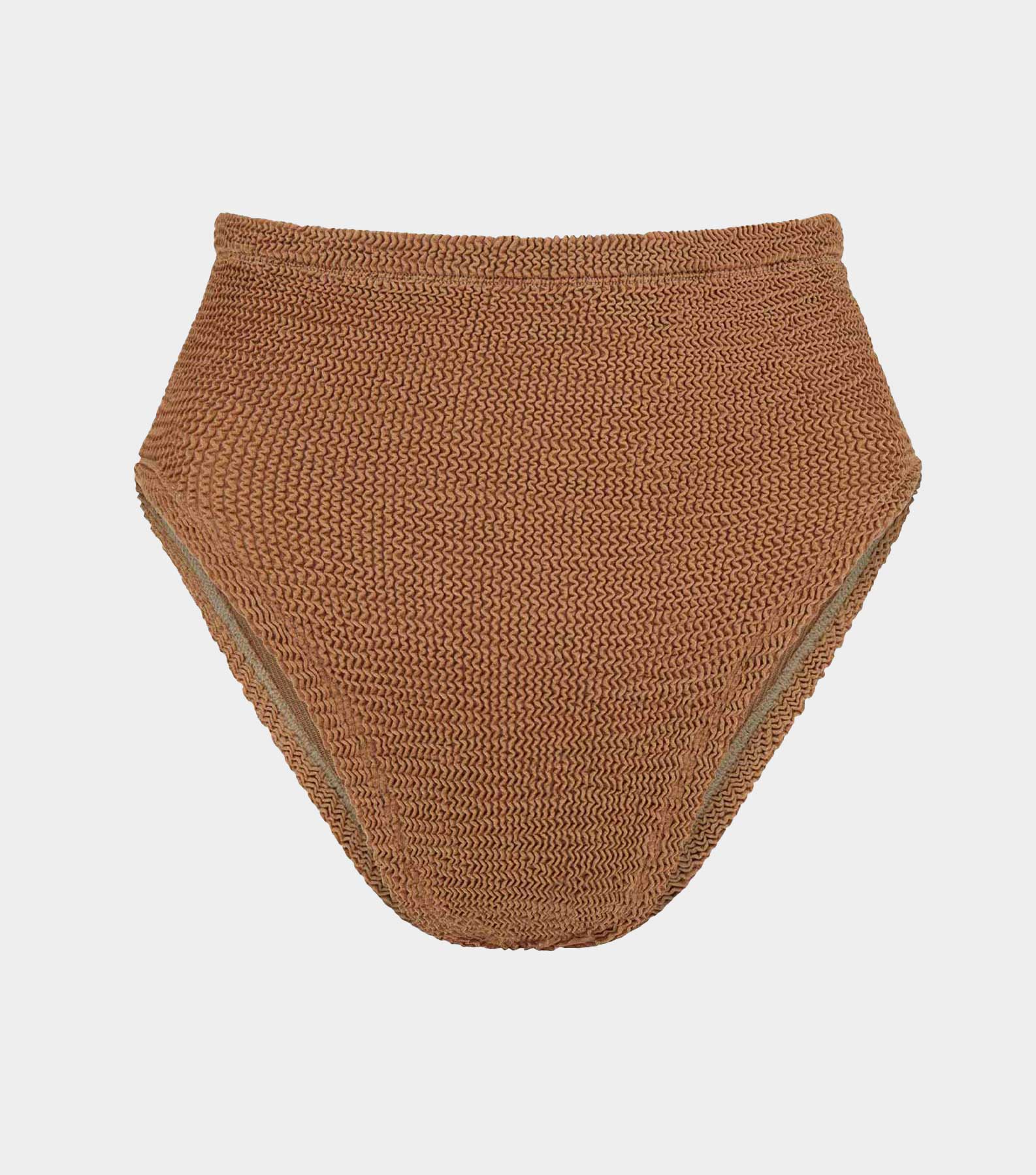 High Waist Bikini Bottom - Metallic Cocoa