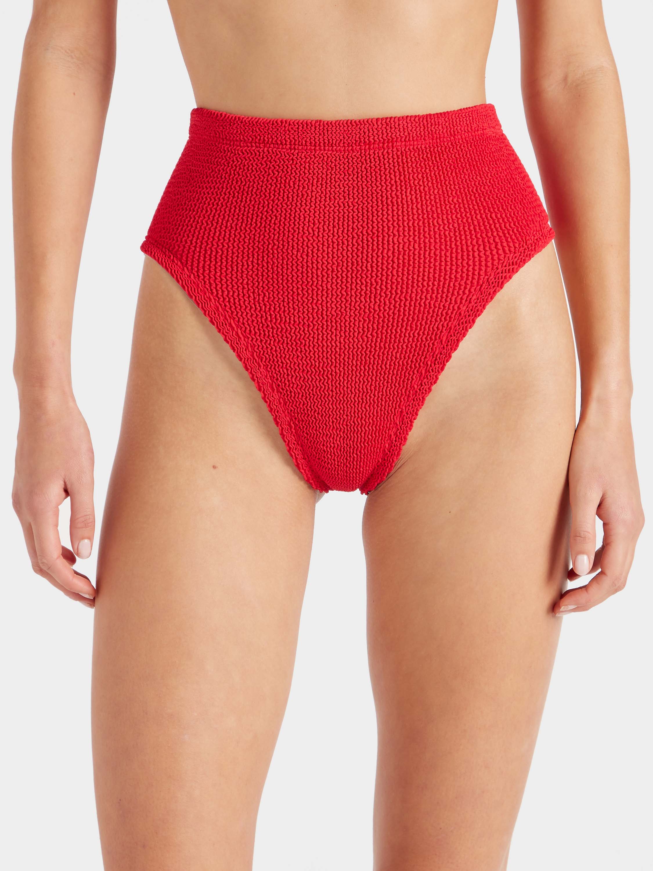 High Waist Bikini Bottom - Red
