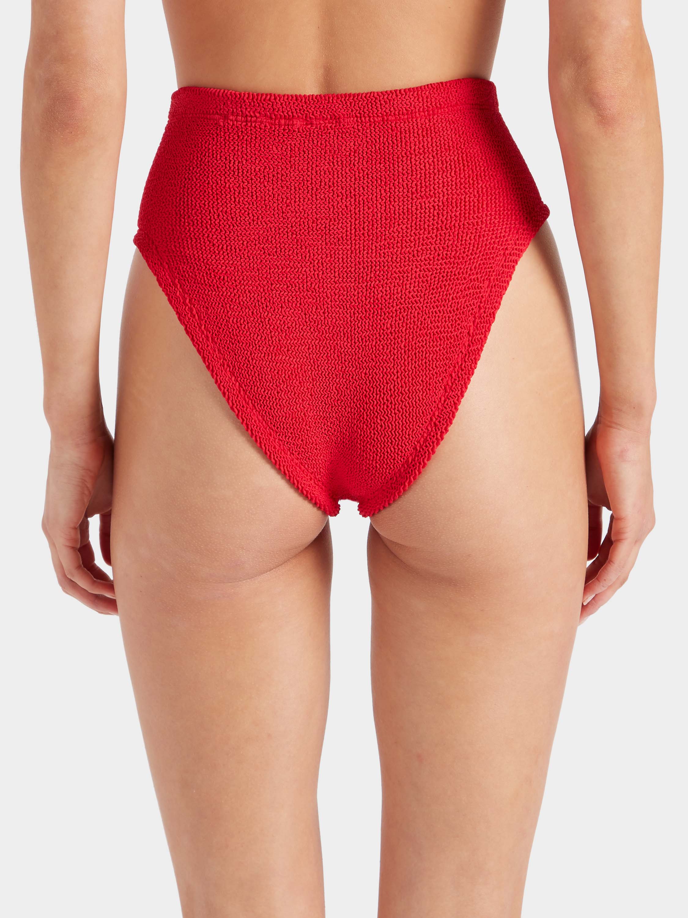 High Waist Bikini Bottom - Red