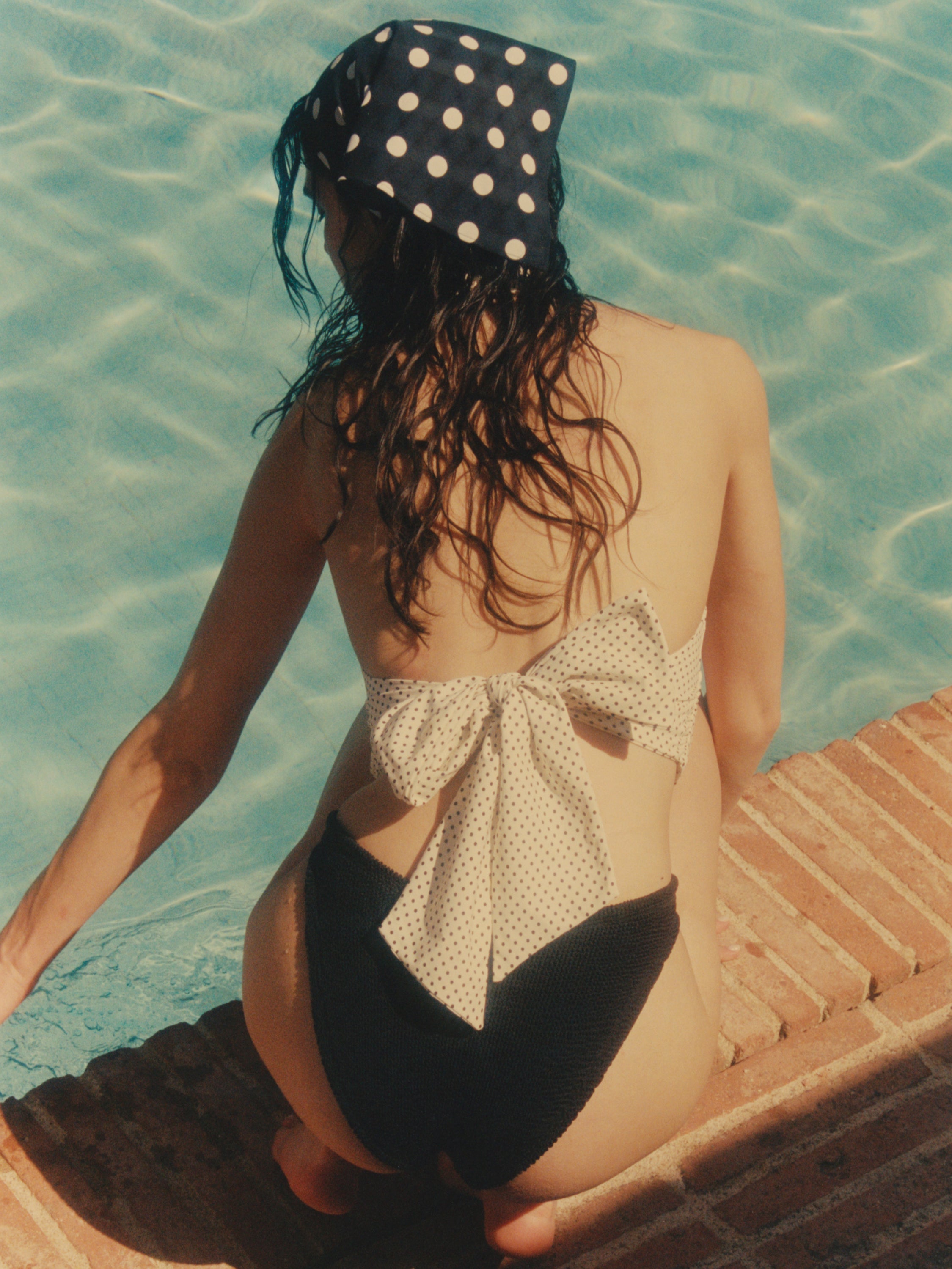 UPF Halter Top - Vanilla polka-dot