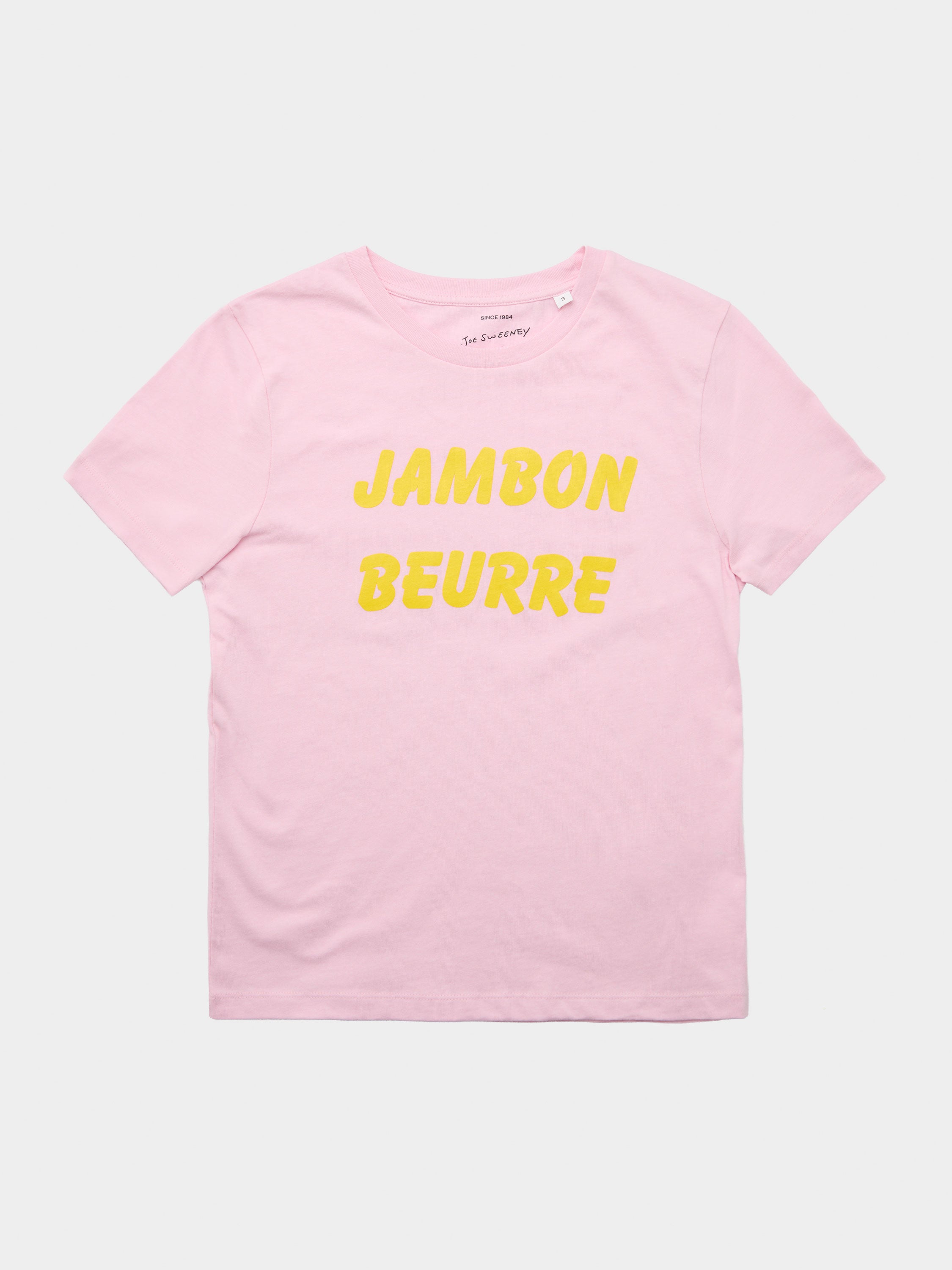 "Jambon Beurre" Slogan Tee - Pale Pink