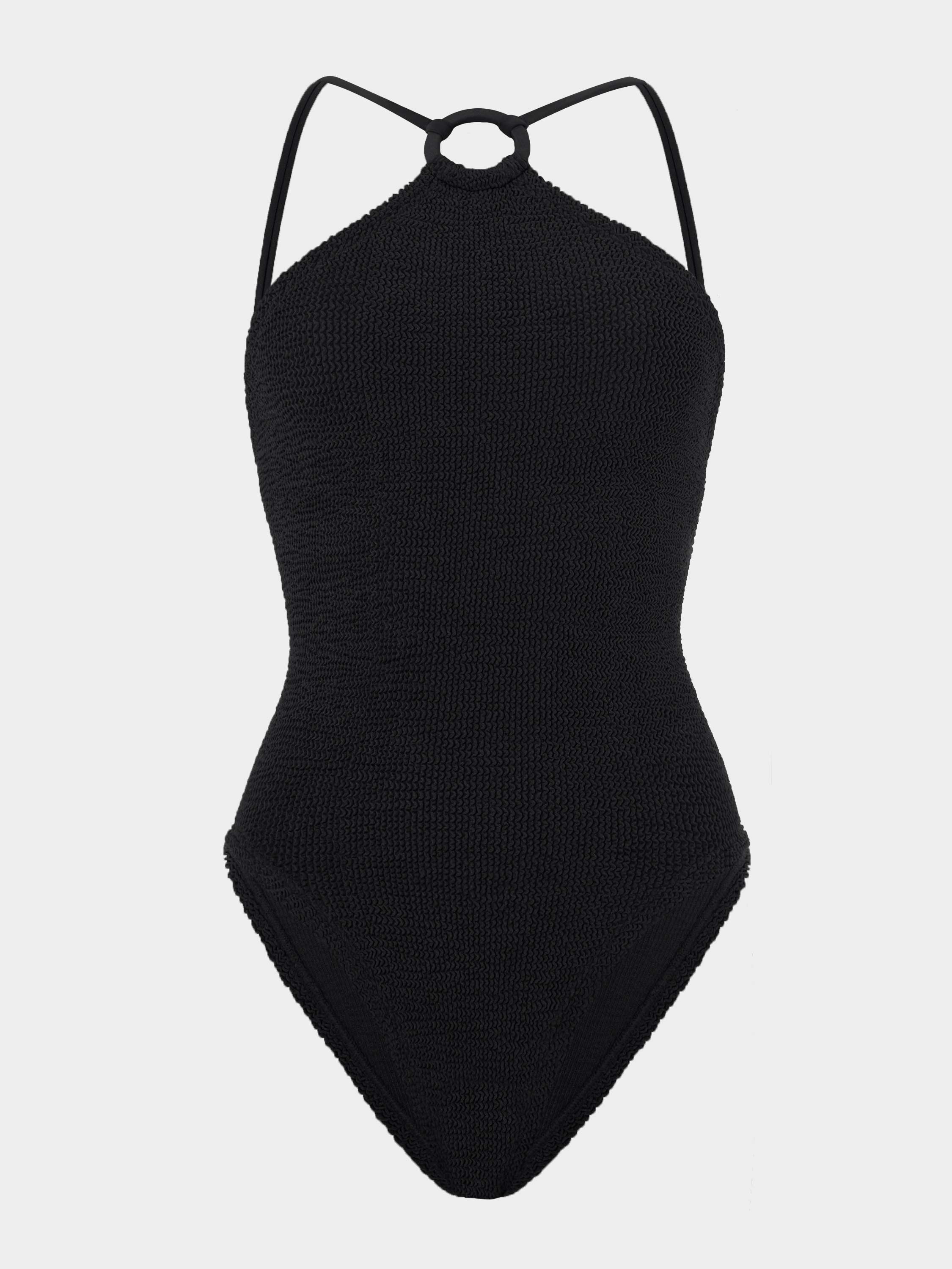 Jasmine Swim With Tonal Hoop - Black
