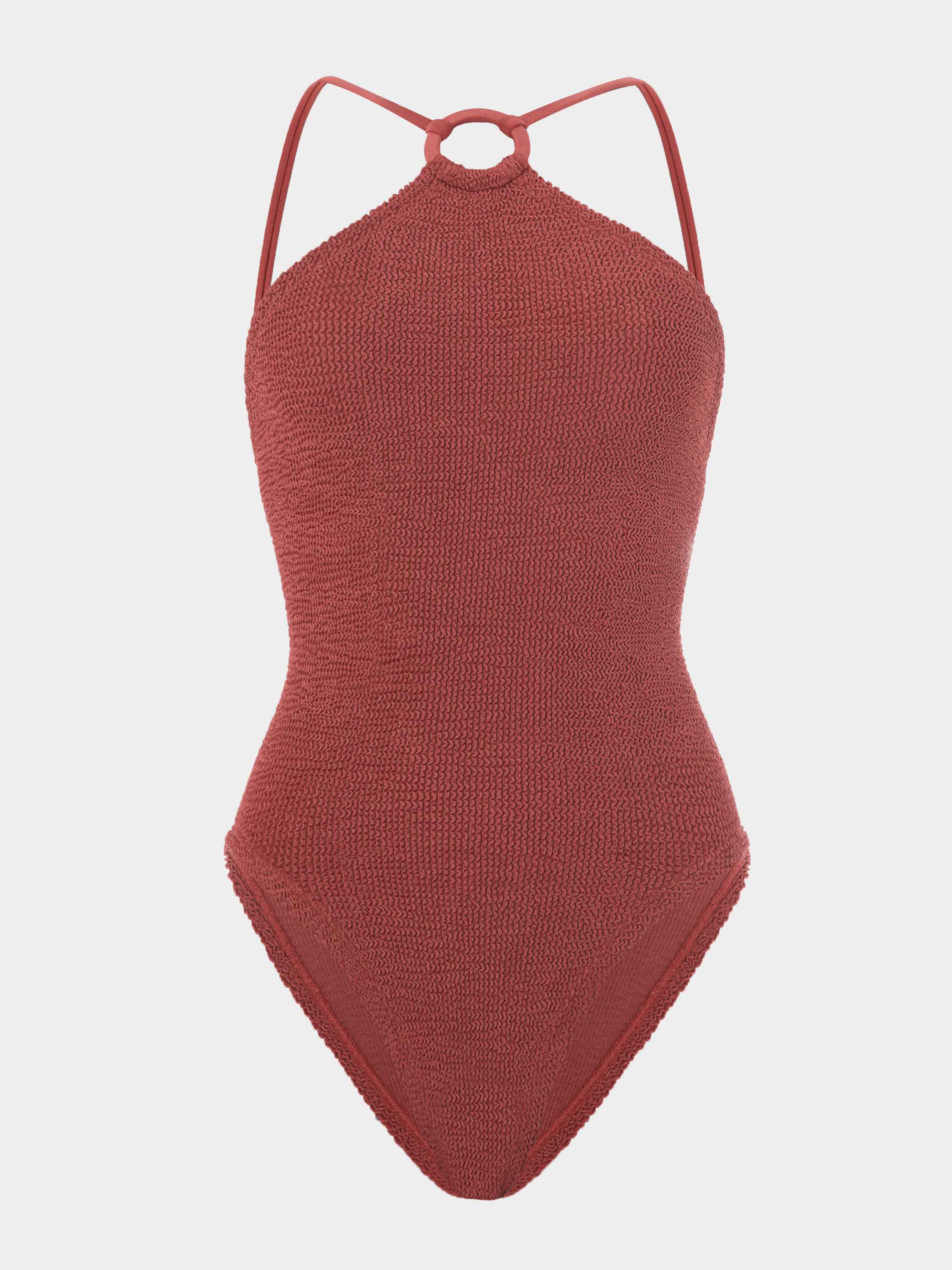 Jasmine Swim With Tonal Hoop - Metallic Rosewood