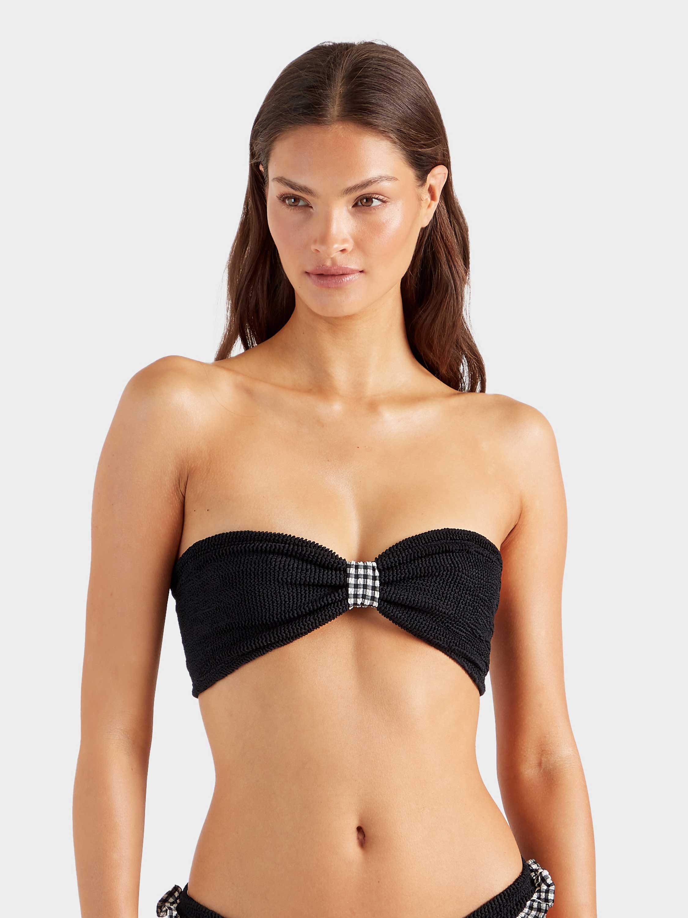Jean Bikini Top - Black Gingham